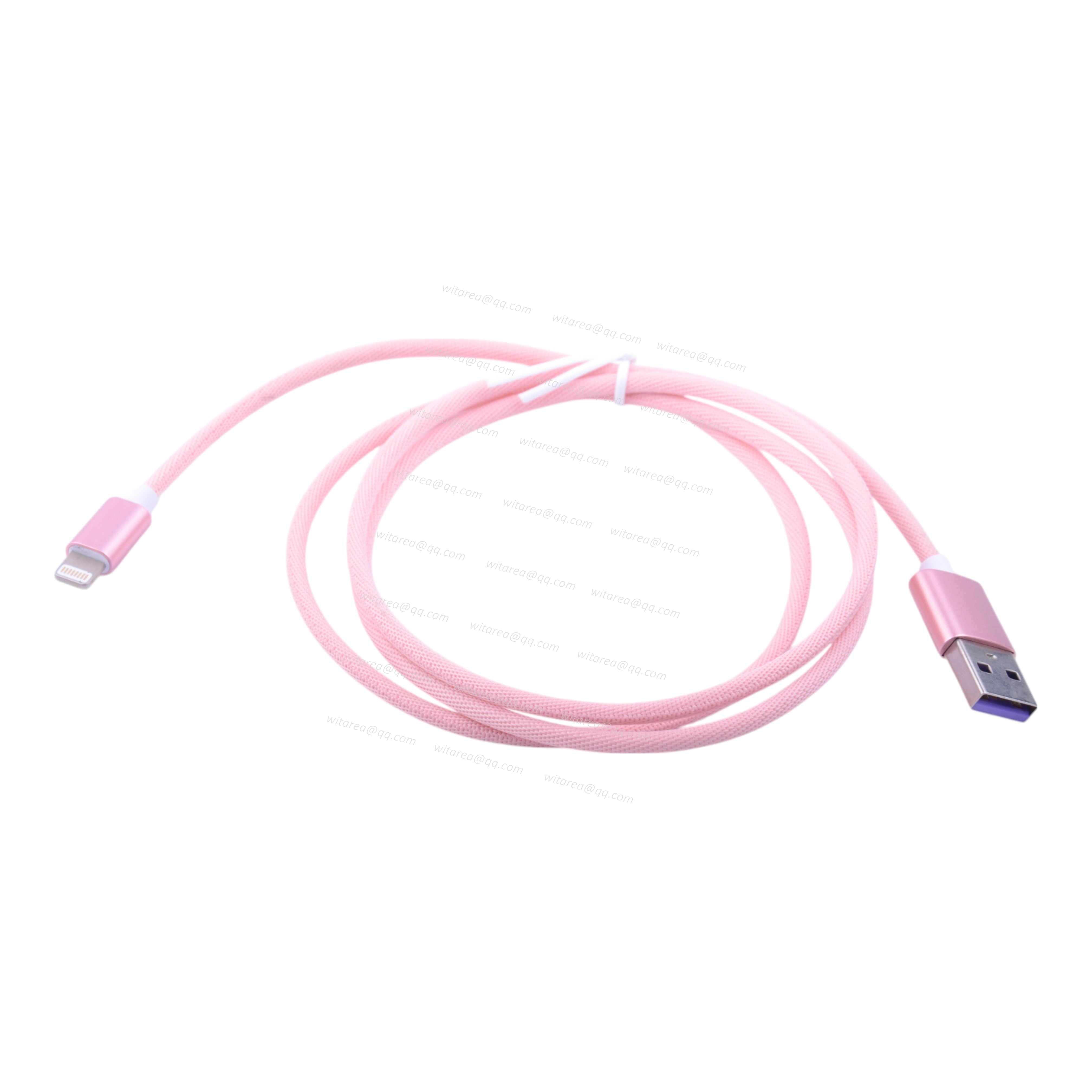 Pink Braided USB AM To Iphone Lightning Cable