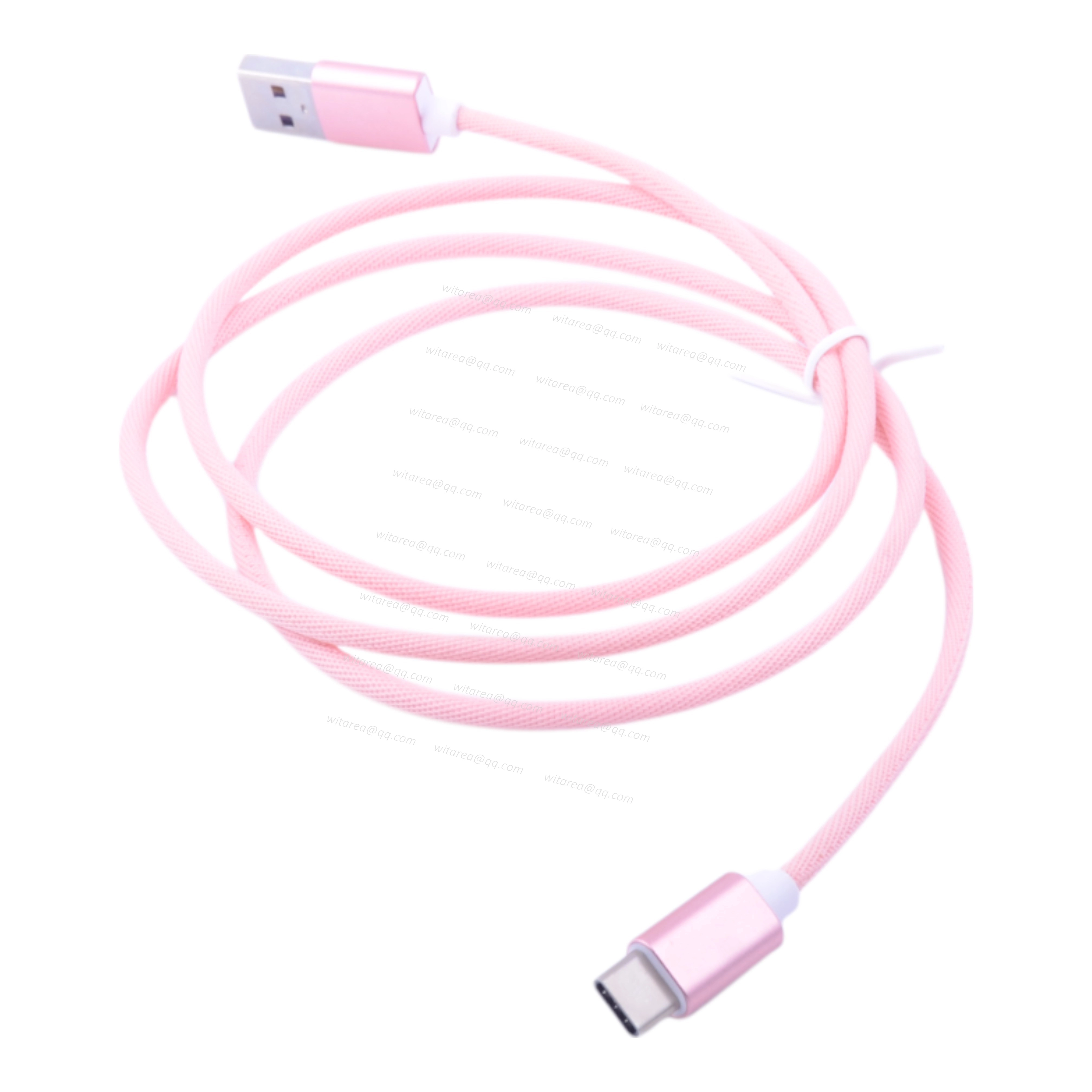 Pink Braided USB 2.0 Type A To Type C Cable