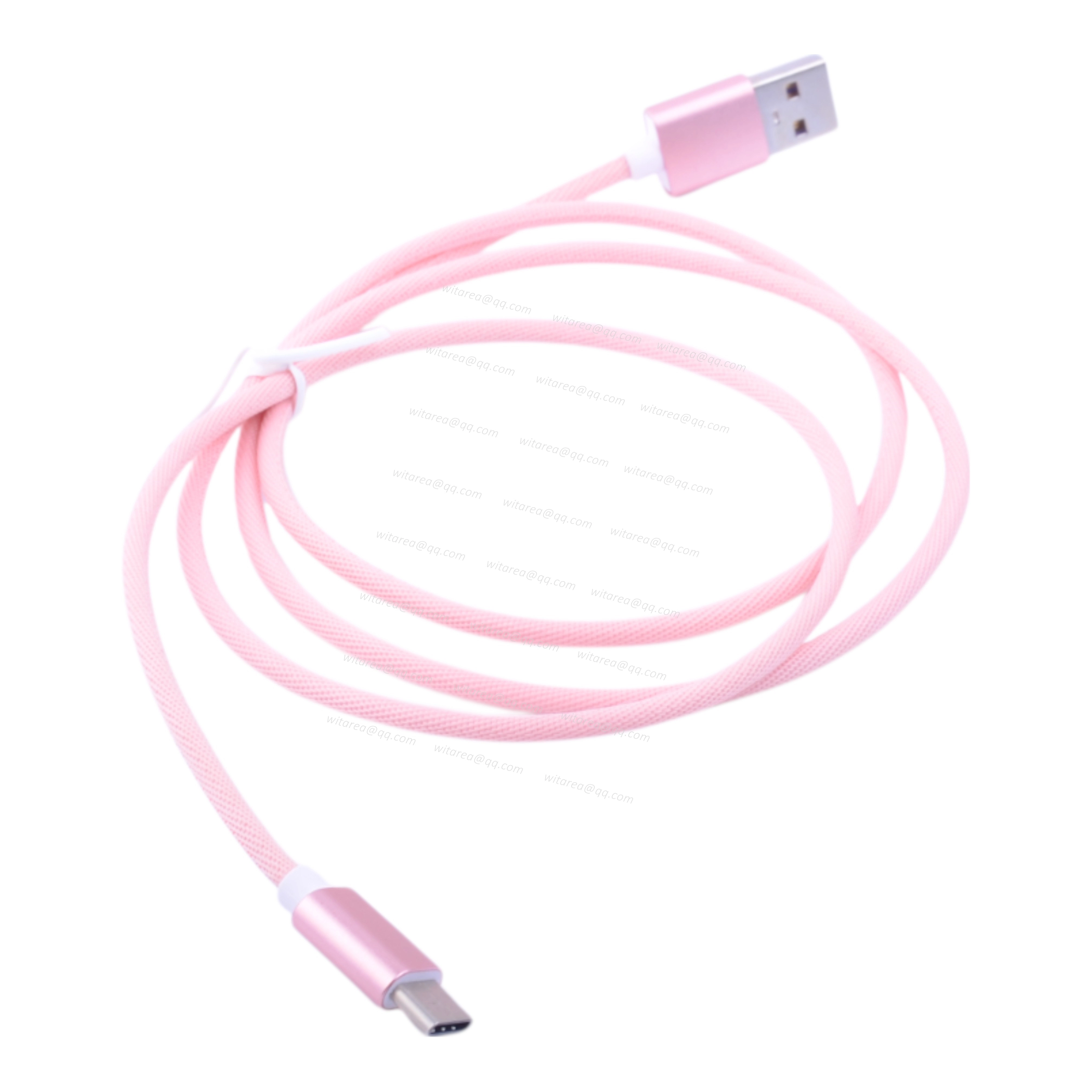 Pink Braided USB 2.0 Type A To Type C Cable