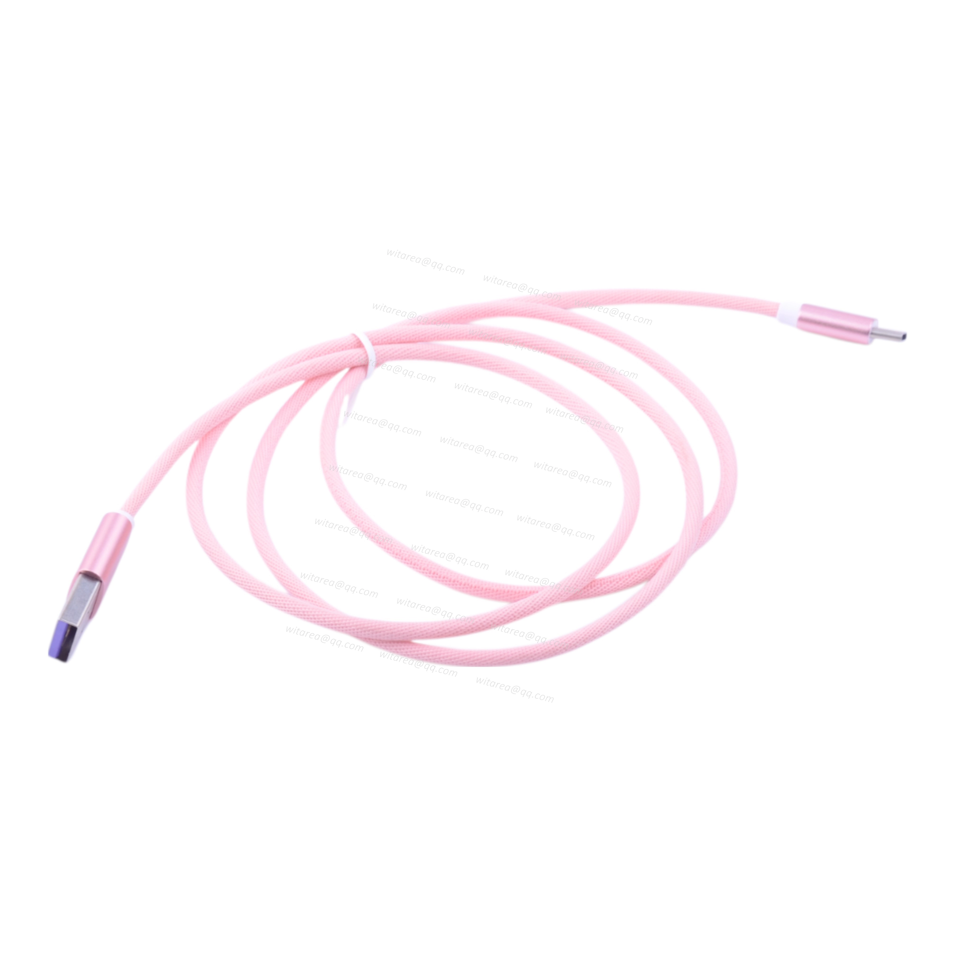 Pink Braided USB 2.0 Type A To Type C Cable