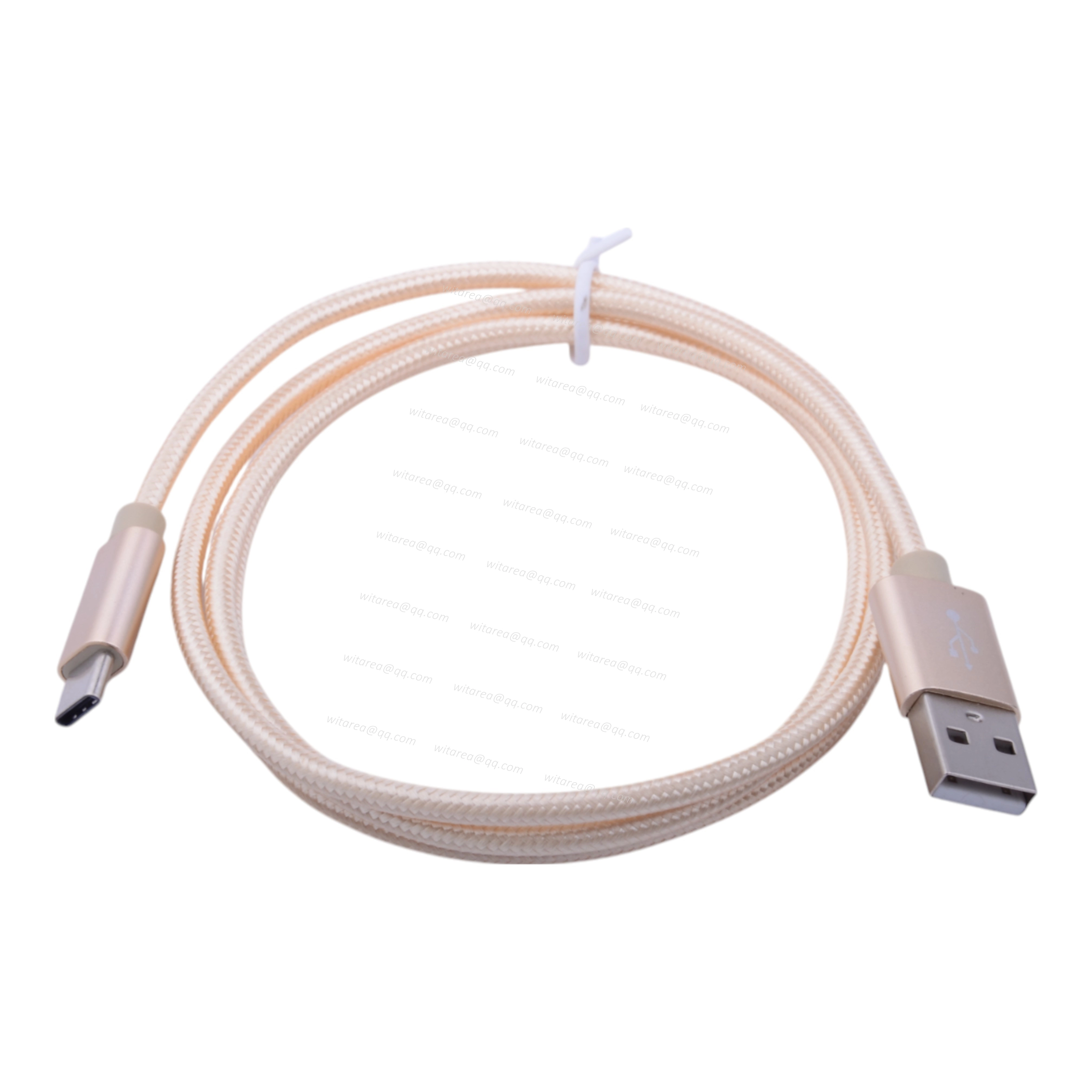 Orange Braided USB 2.0 Type A To Type C Cable
