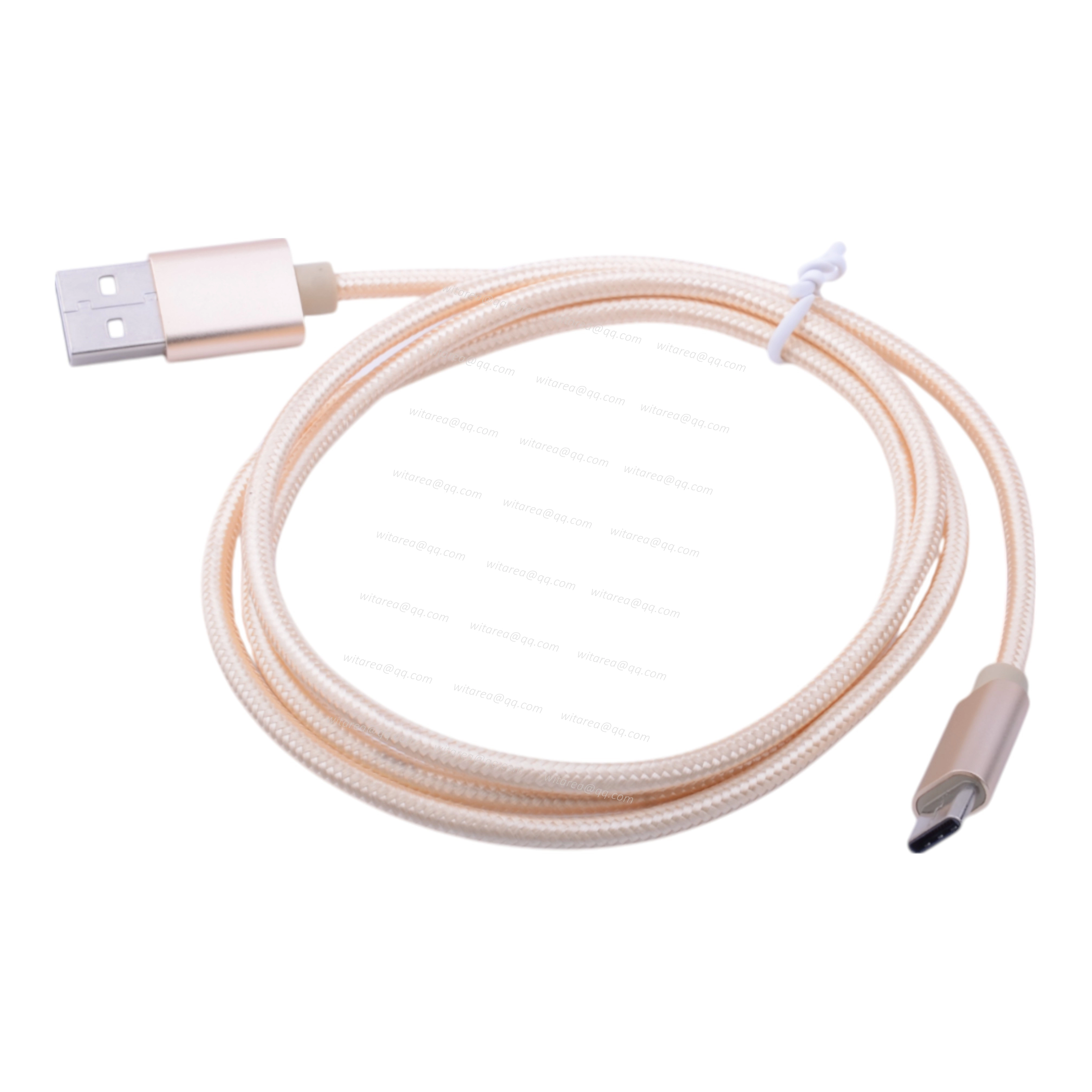Orange Braided USB 2.0 Type A To Type C Cable
