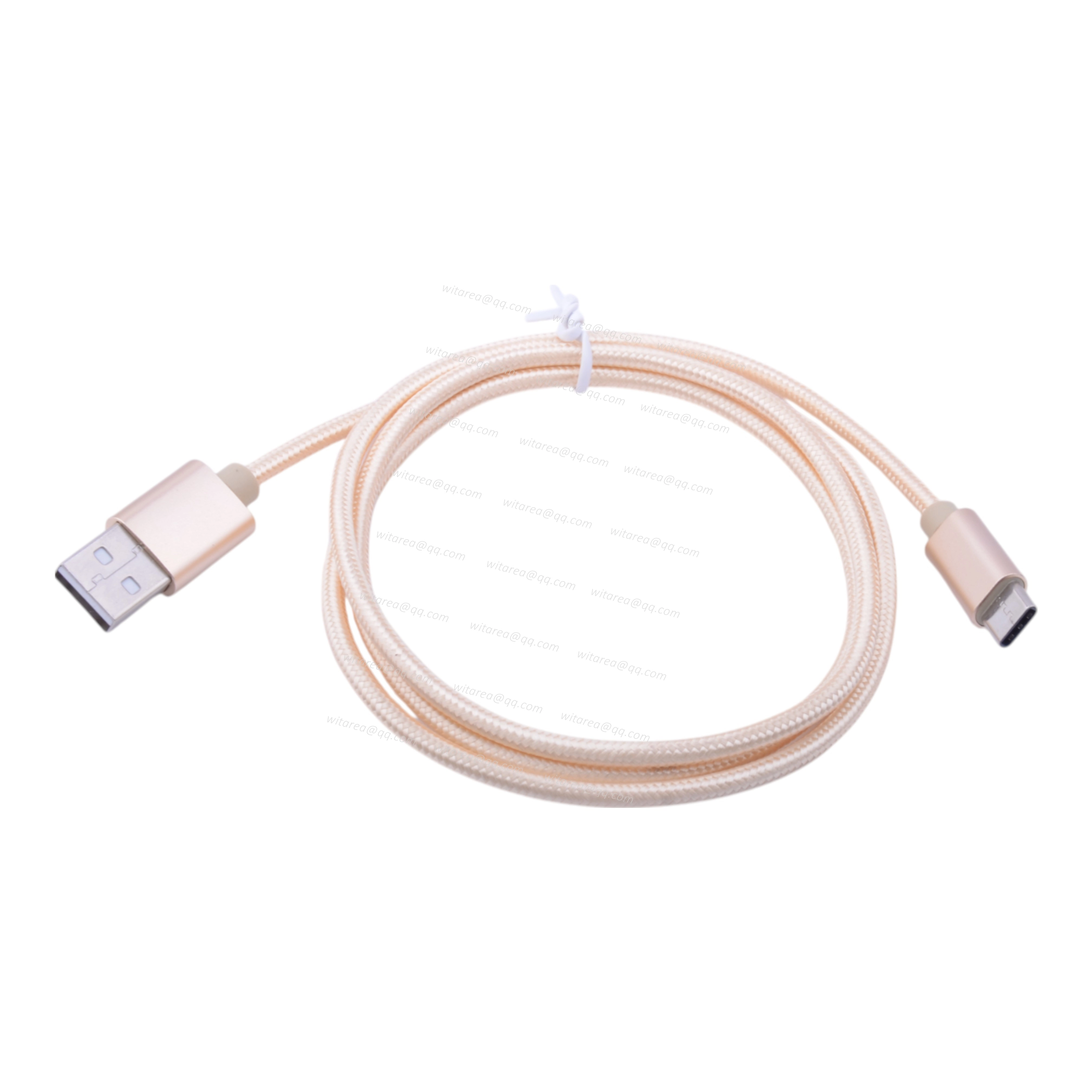 Orange Braided USB 2.0 Type A To Type C Cable