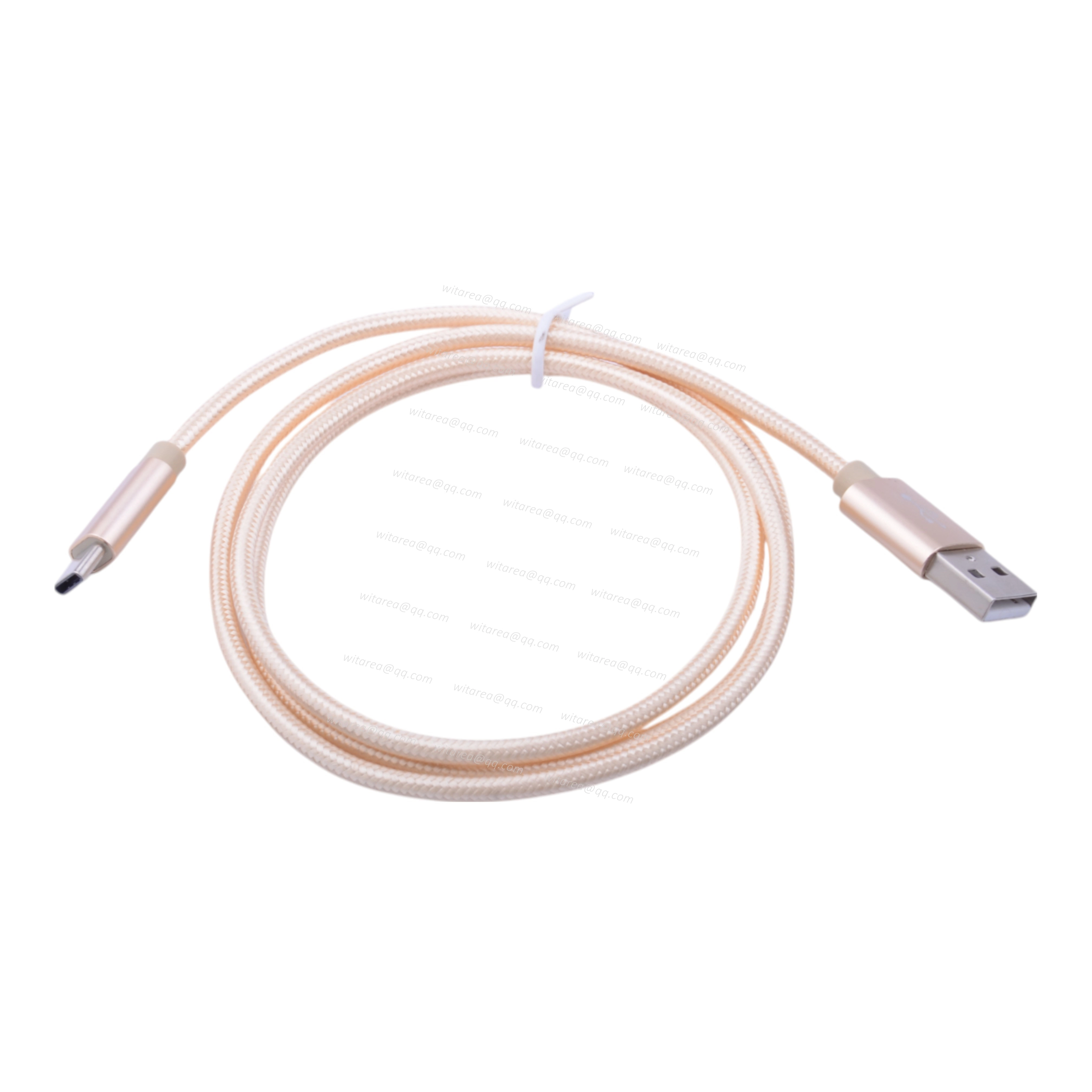 Orange Braided USB 2.0 Type A To Type C Cable