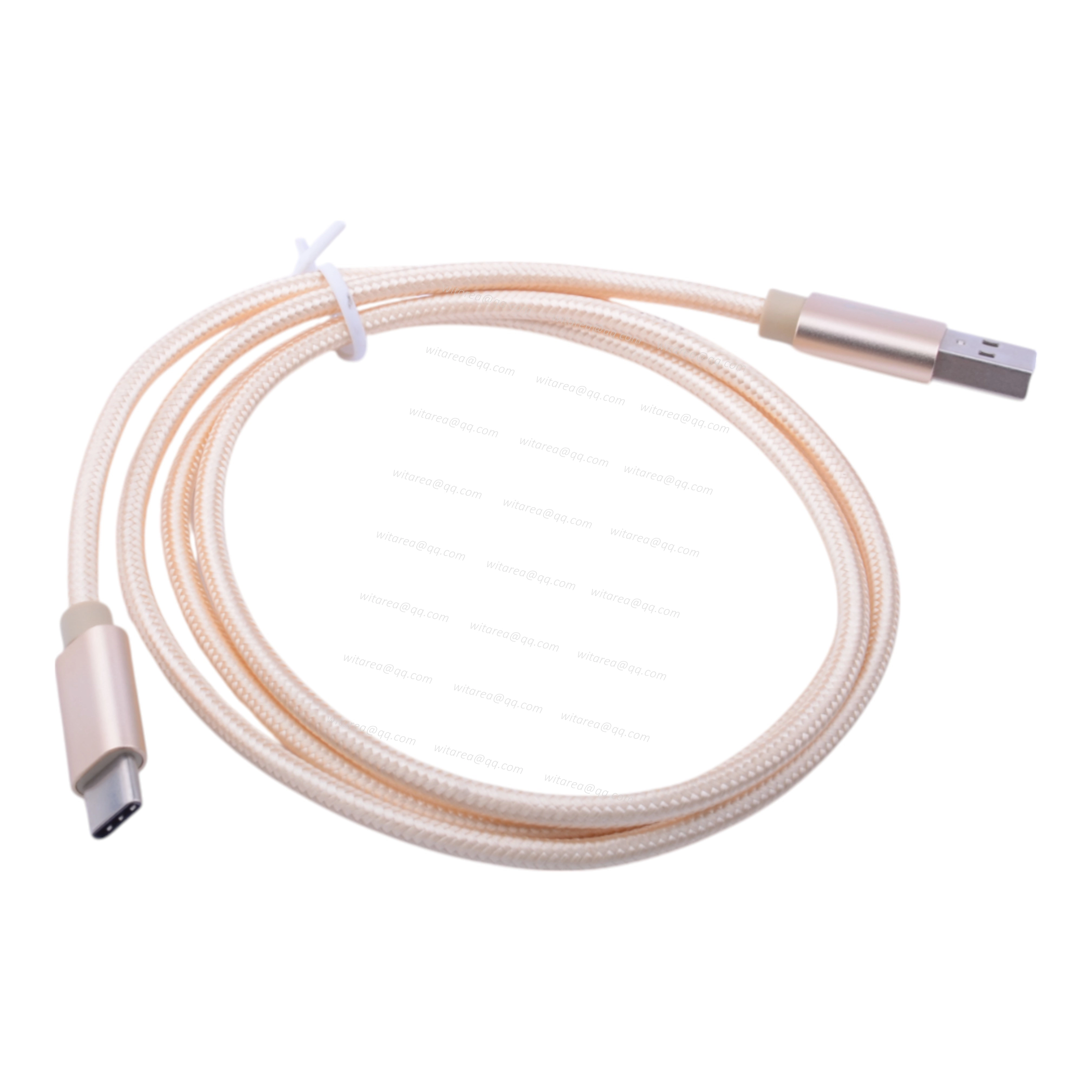 Orange Braided USB 2.0 Type A To Type C Cable