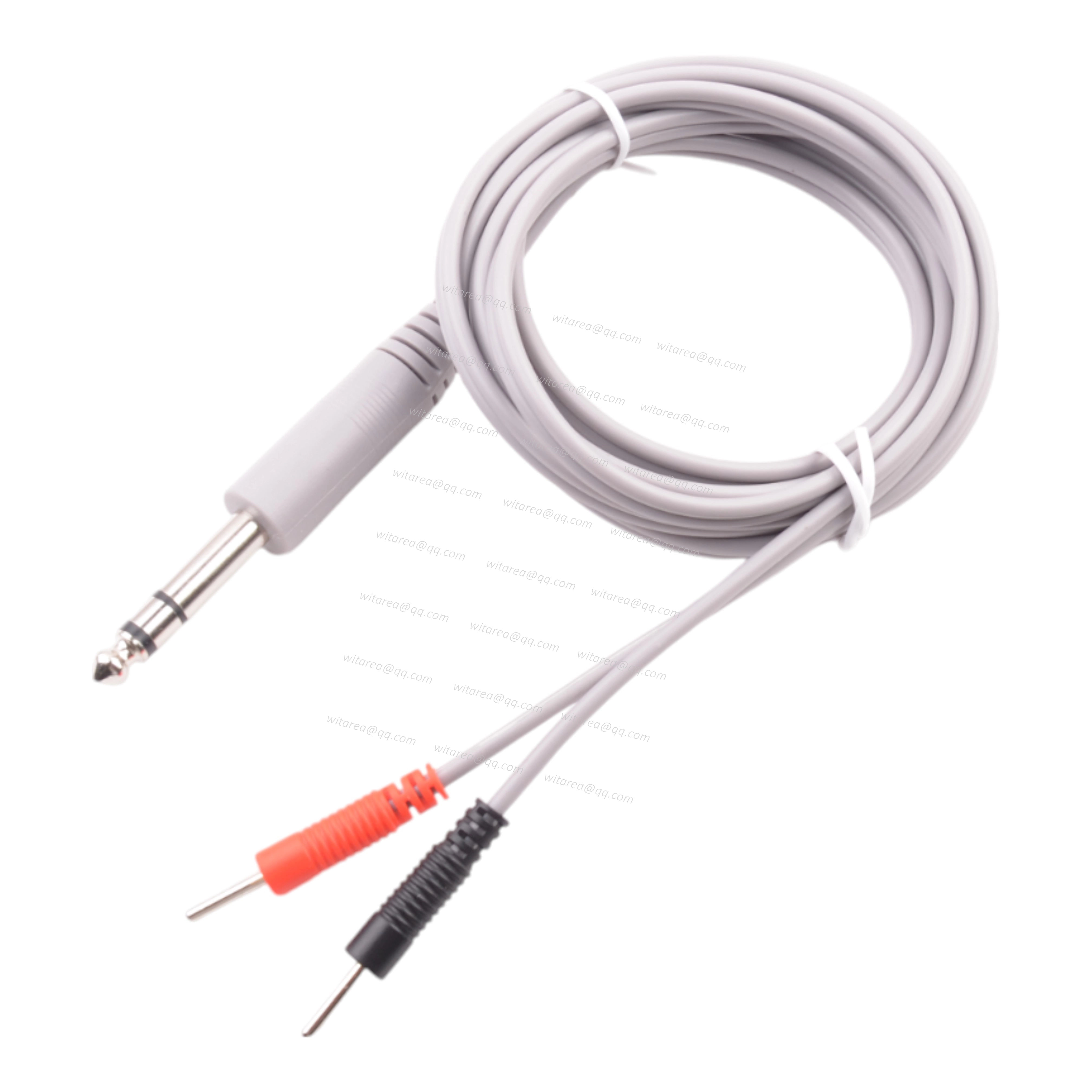 6.35mm Audio Jack To 2-Pin Needle Electrode Cable