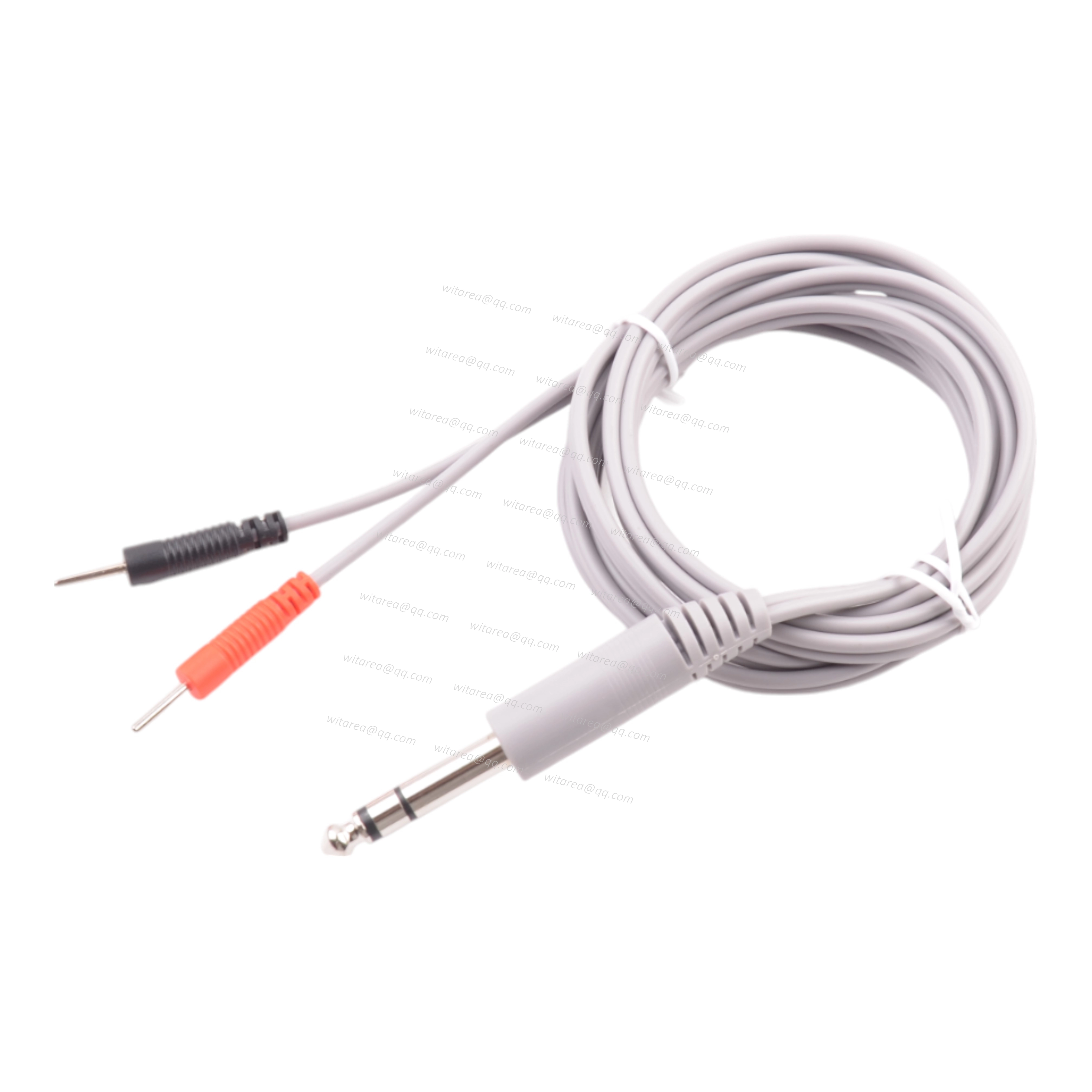 6.35mm Audio Jack To 2-Pin Needle Electrode Cable