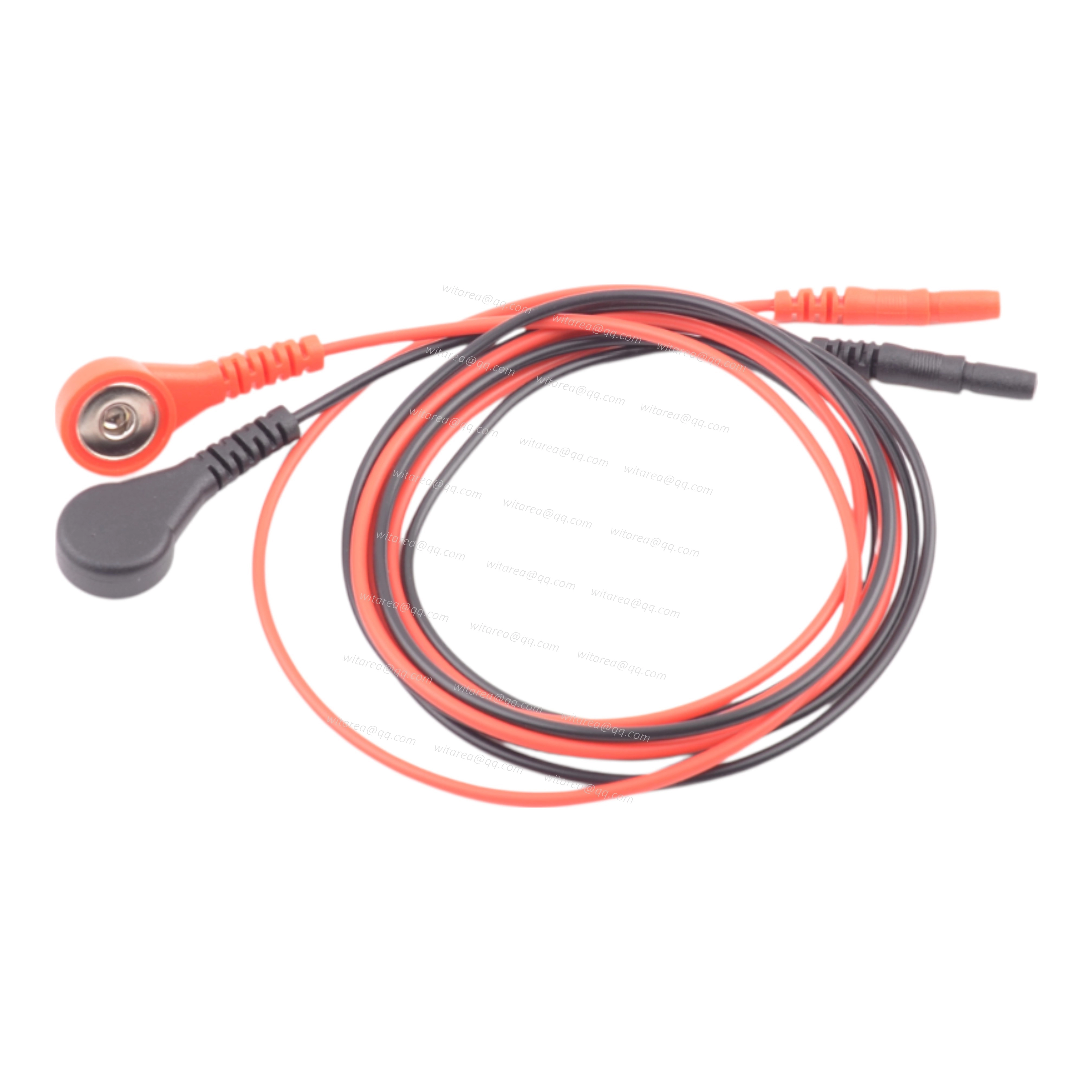 Reusable touchproof female to electrode snap female cable