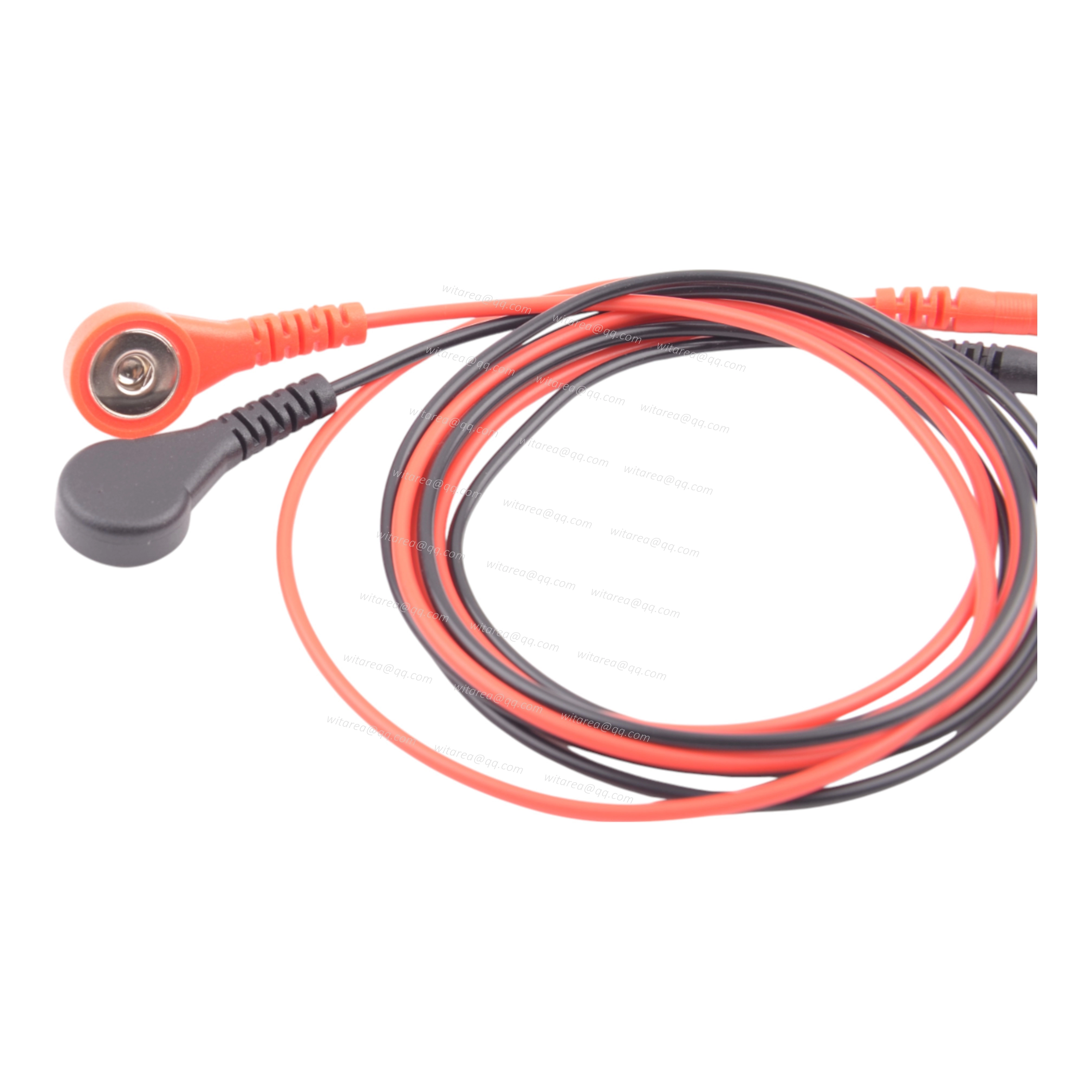 Reusable touchproof female to electrode snap female cable