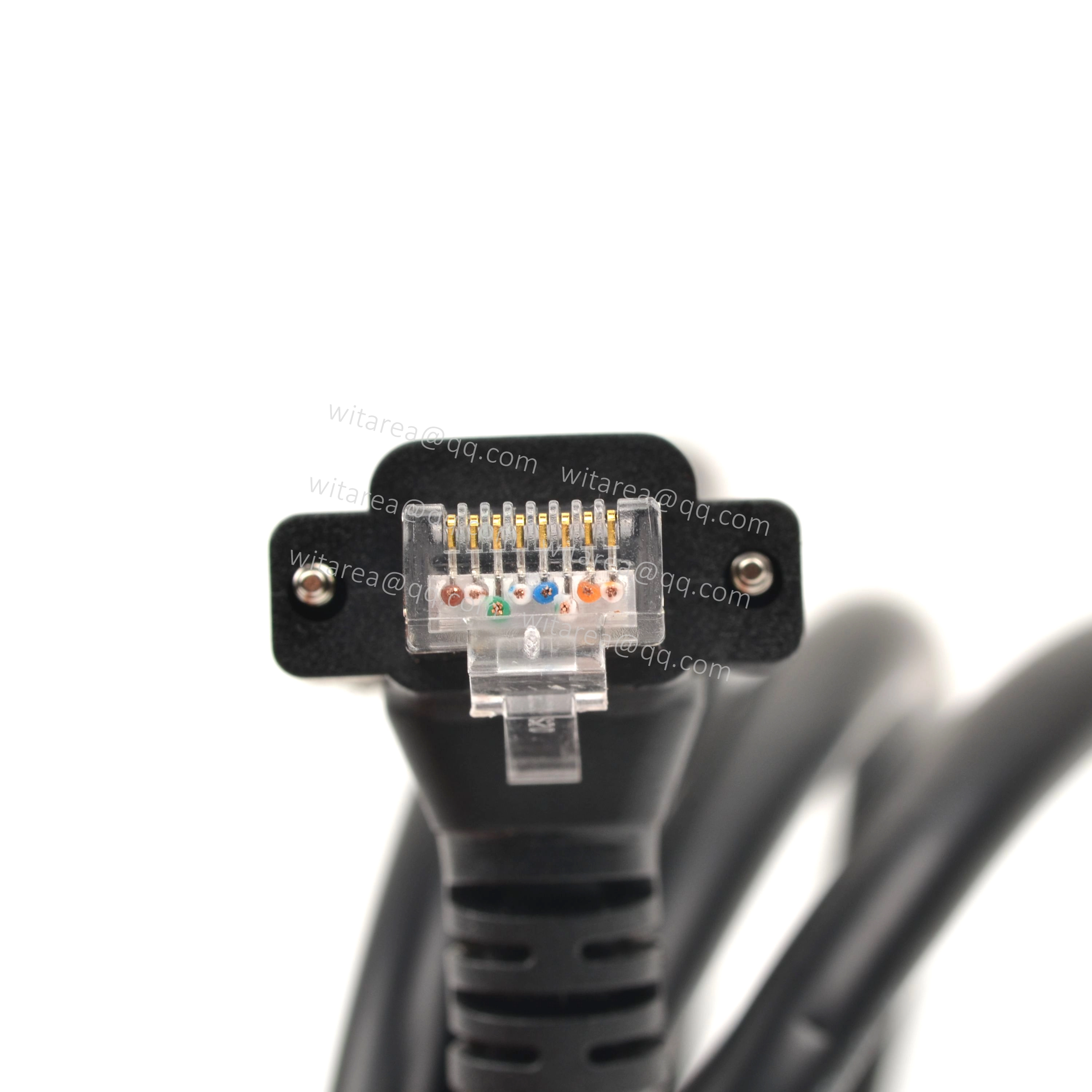 L-Shape Cat 8 Ethernet Cable with dual screw locking
