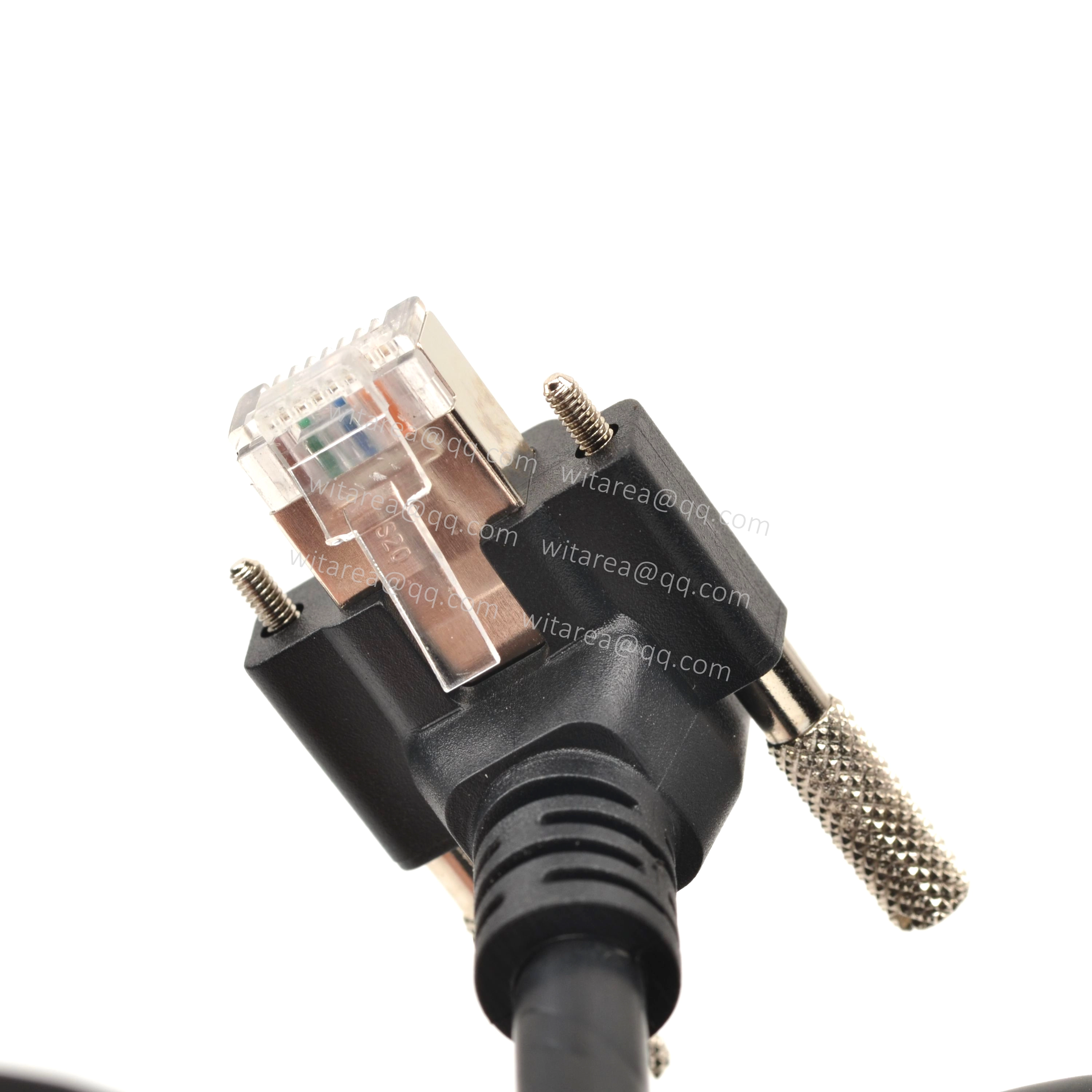 L-Shape Cat 8 Ethernet Cable with dual screw locking