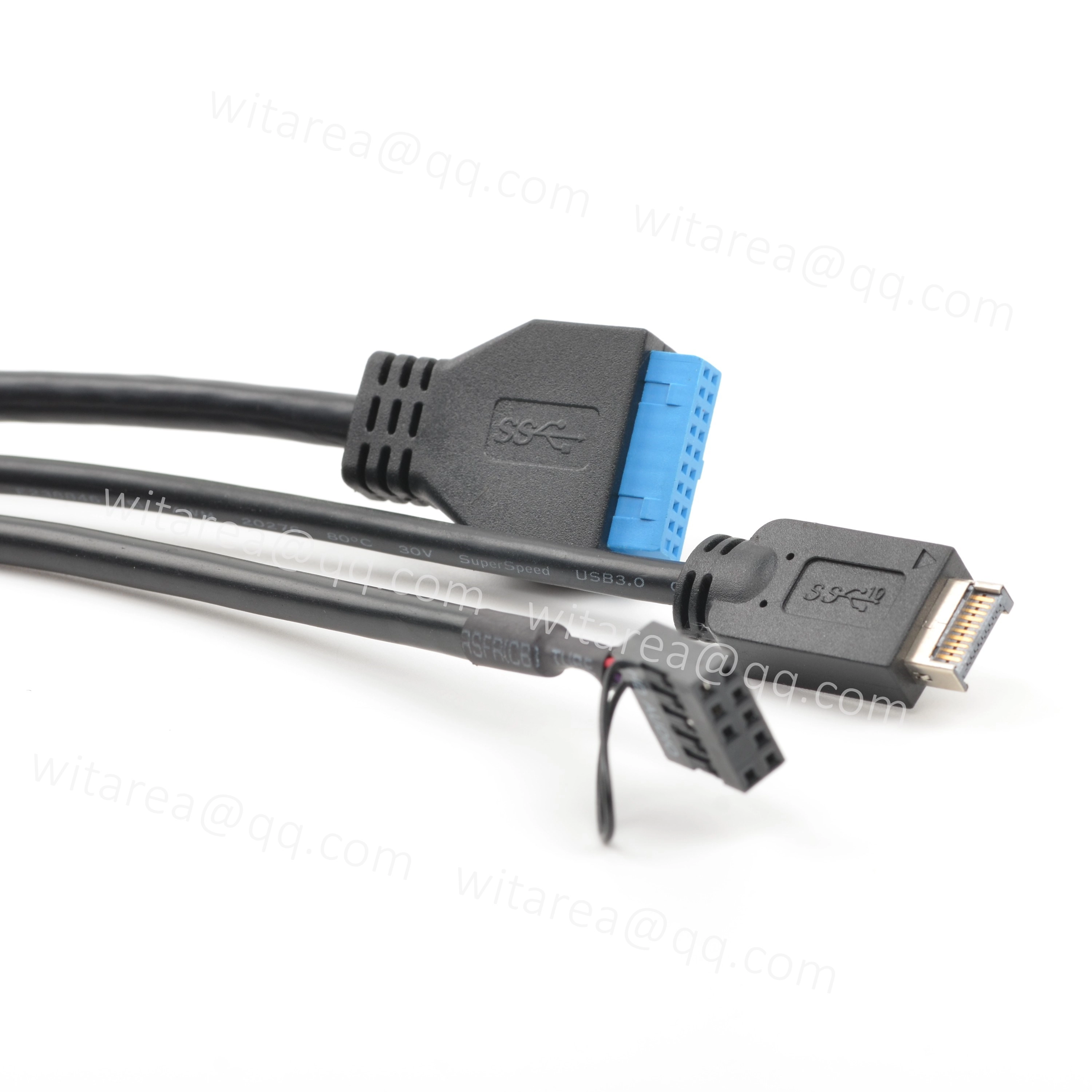 USB 3.1 Type-E 20Pin To USB-A USB-C 3.5mm Audio Panel Mount Cable Harness