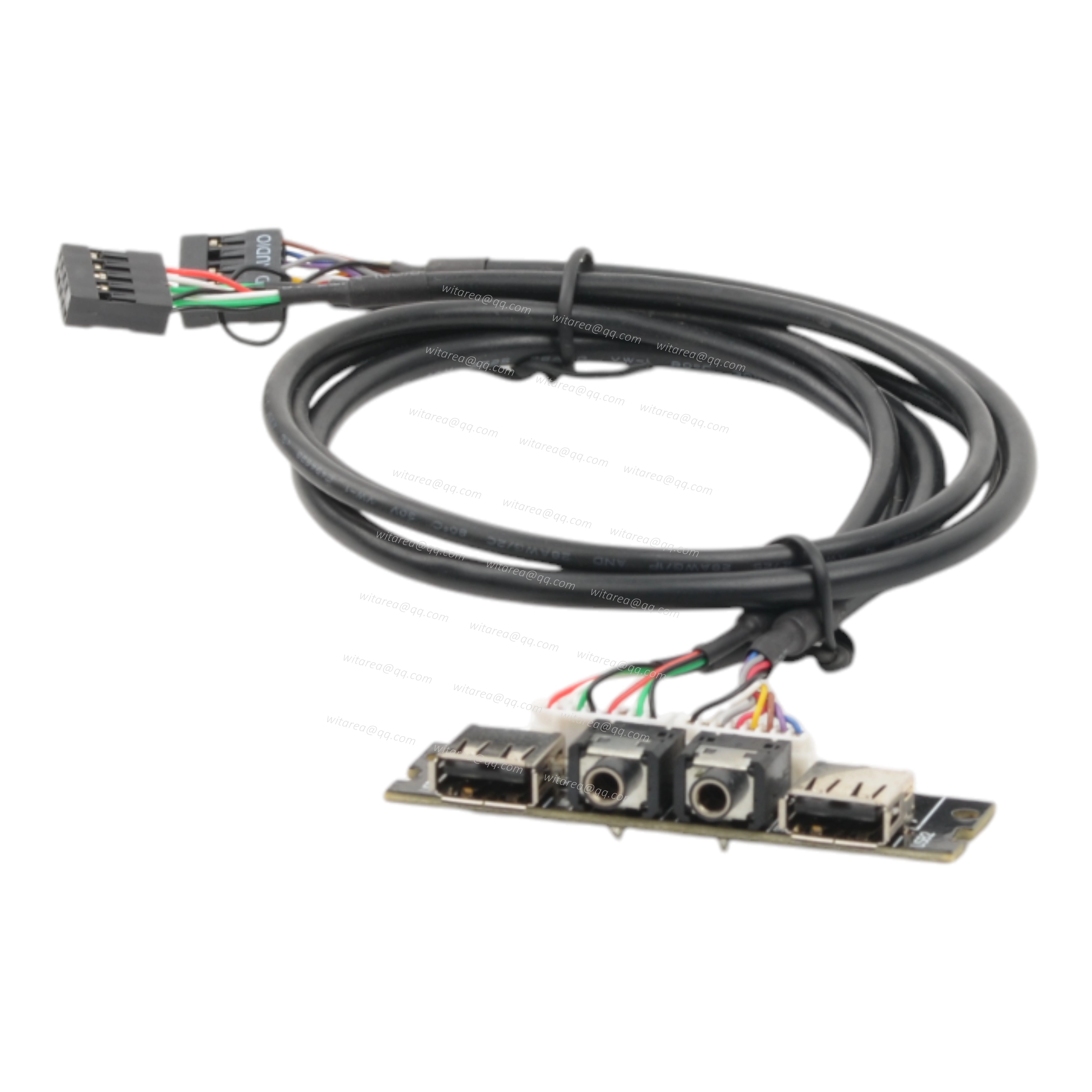 Dual USB 2.0 AF & Dual Audio Plug PC Front Panel I/O Cable Assembly