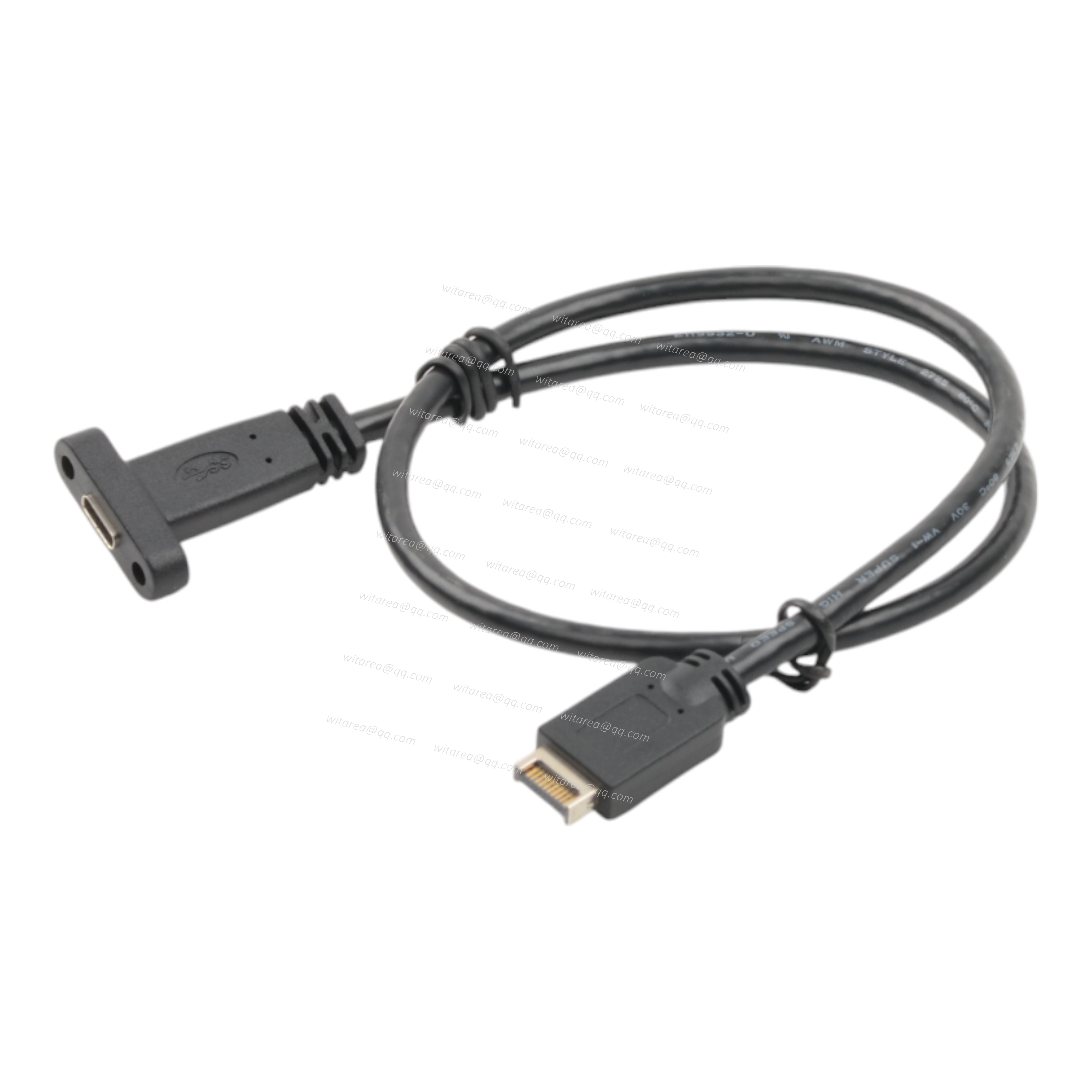 Type E Male To Panel Mount USB C Female Cable