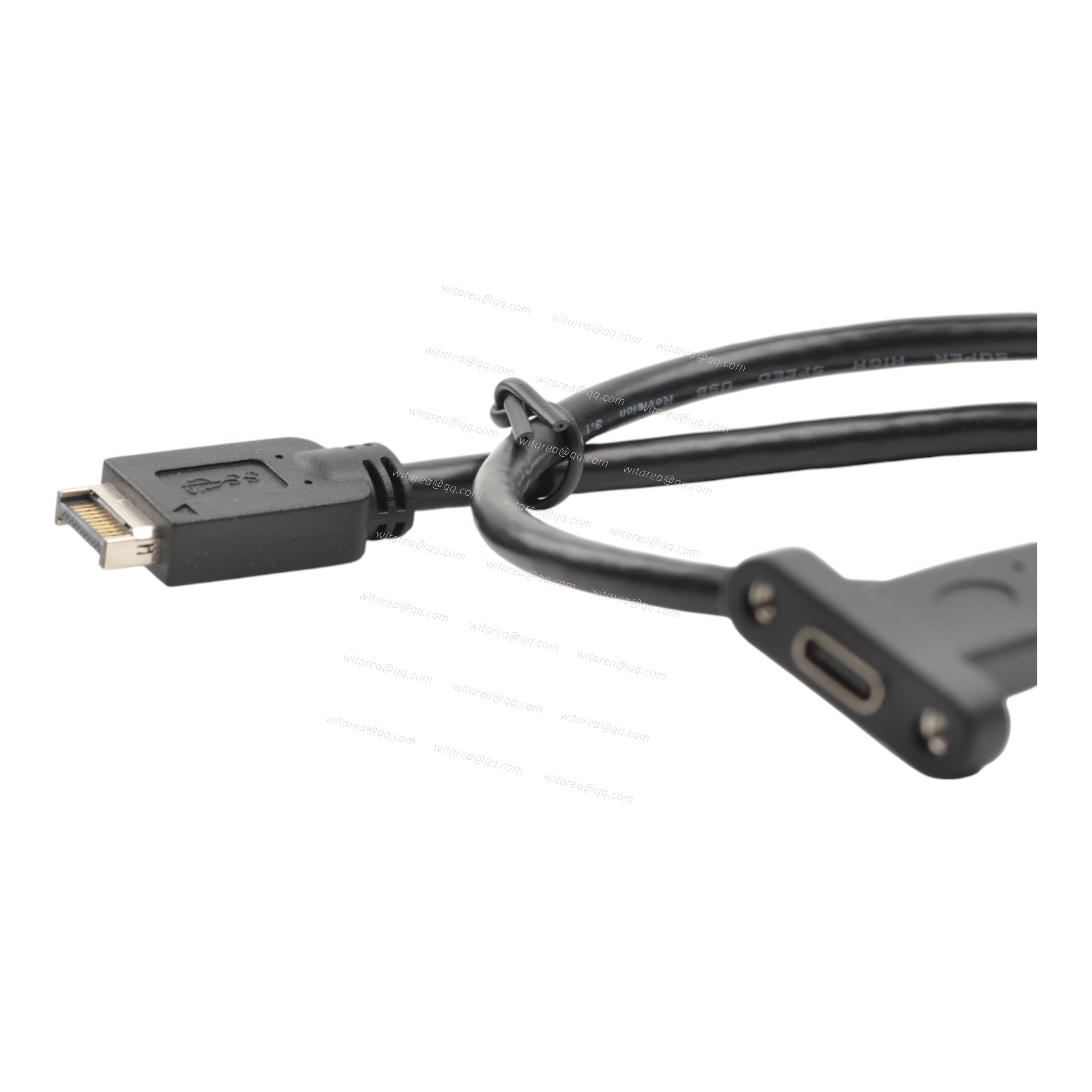Type E Male To Panel Mount USB C Female Cable