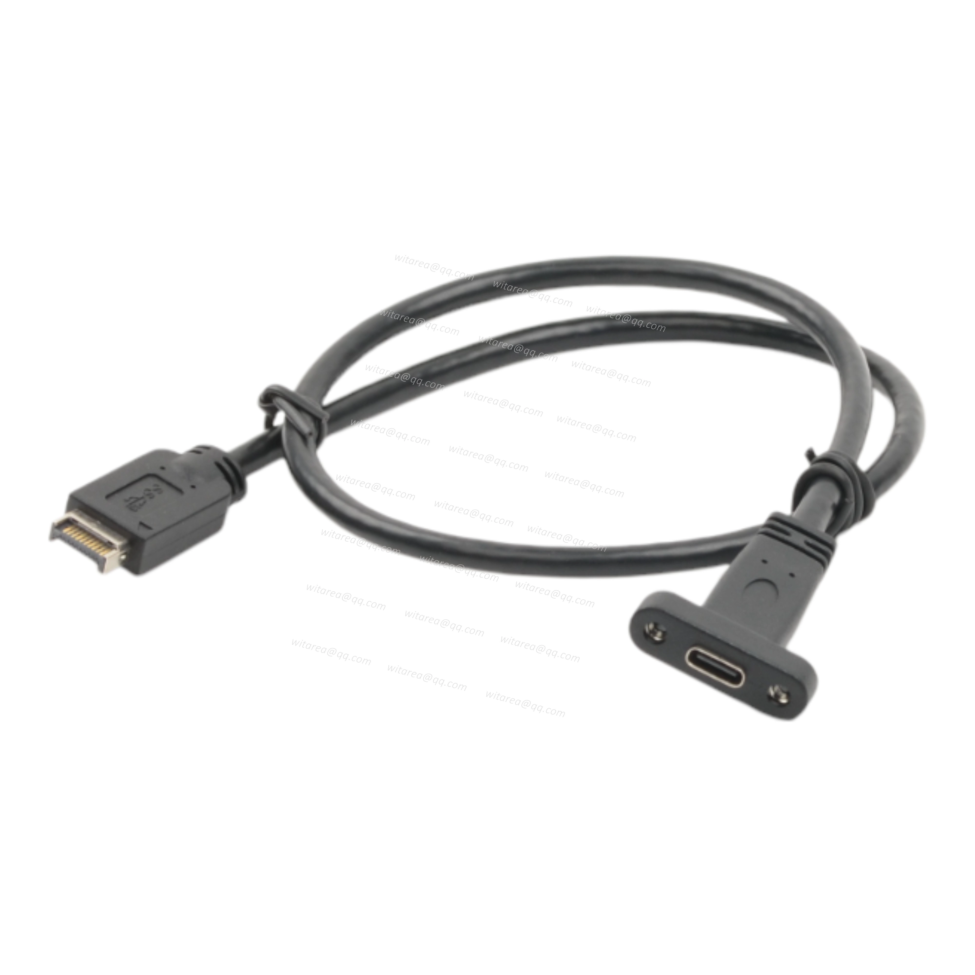 Type E Male To Panel Mount USB C Female Cable