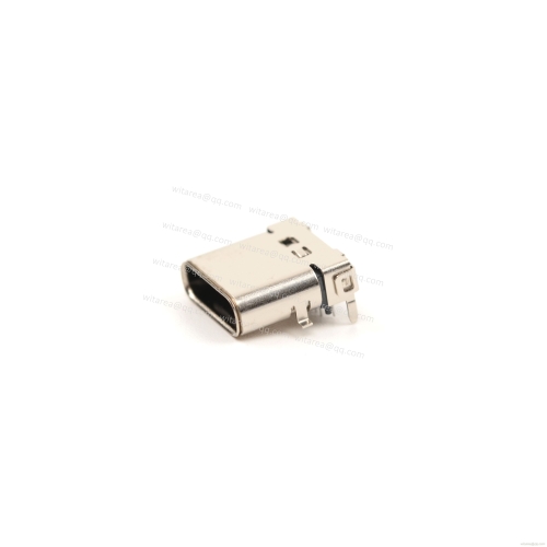 USB3.1 TYPE C 24P TOP-MOUNT DIP+SMT RECEPTACLE WITH BRACKET CH=1.75MM,L=10MM