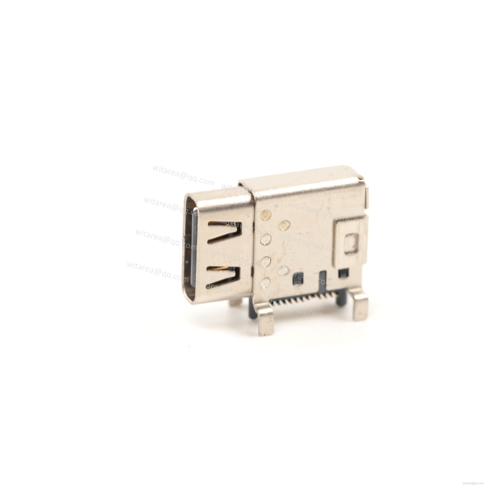 USB4 TYPE C 24P Receptacle Flag mount,SMT,CH=5.06 Solder peg 1.7mm