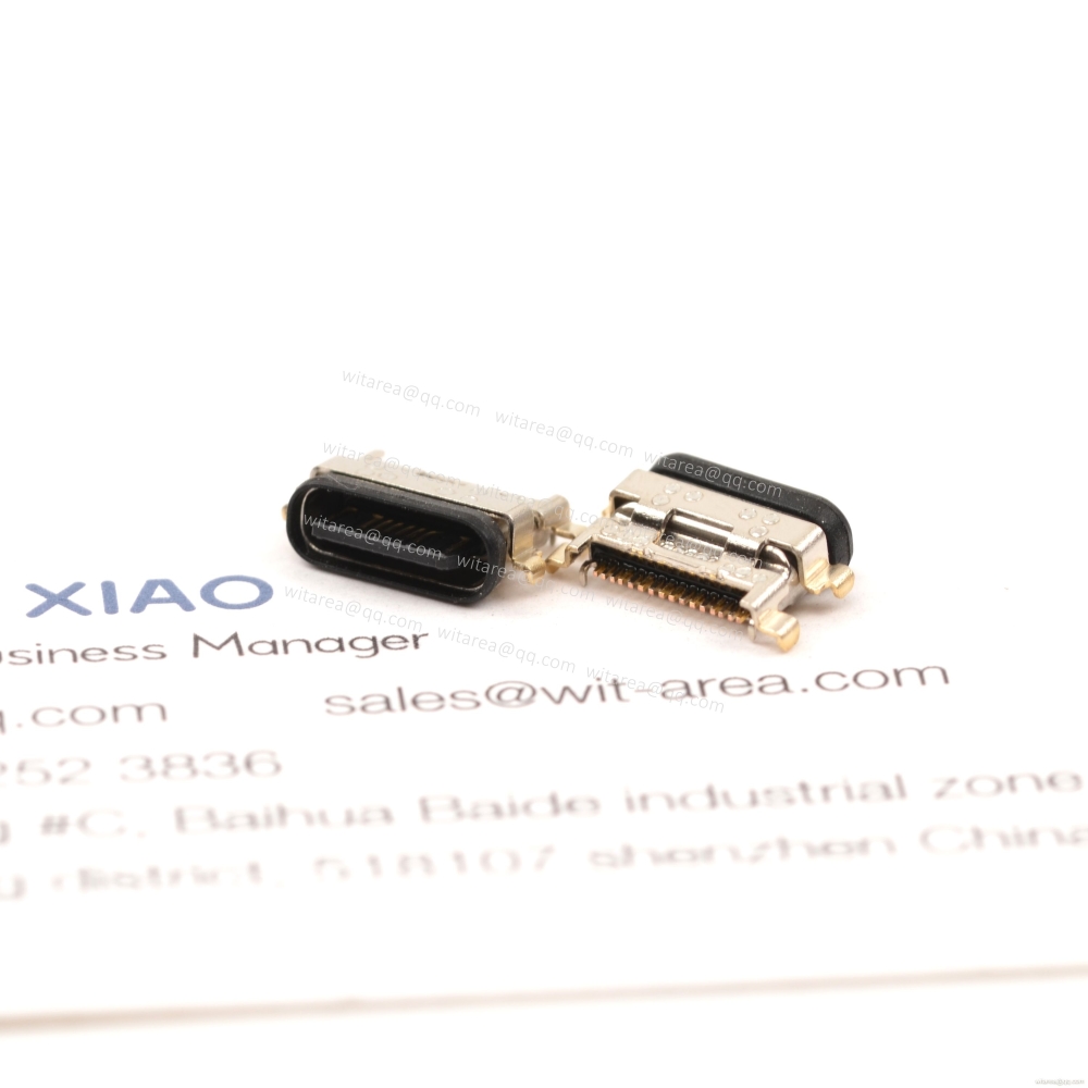 USB2.0 TYPE C 16P SMT waterproof receptacle  CH=0.35mm,L=7.6mm
