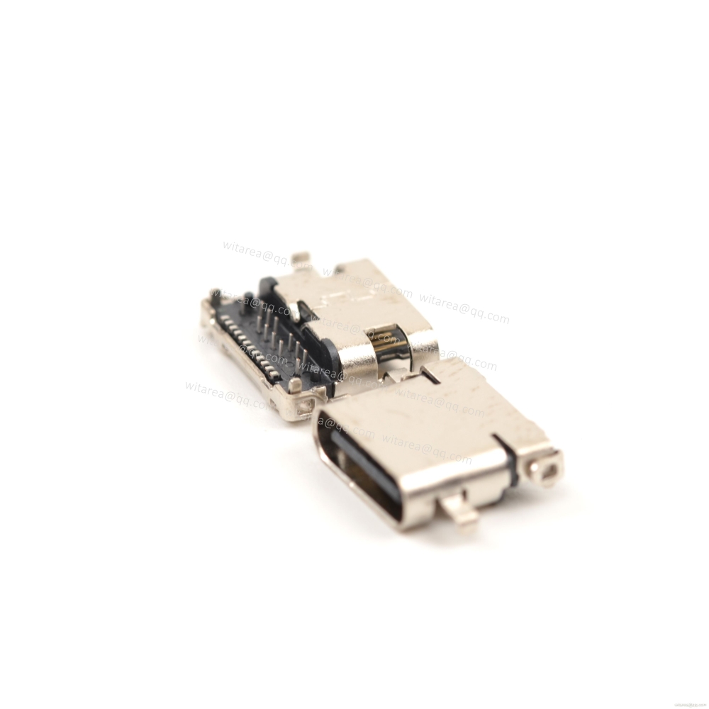 USB3.1 TYPE C 24P MID-MOUNT DIP+SMT RECEPTACLE,CH=0.32MM,L=8.65MM