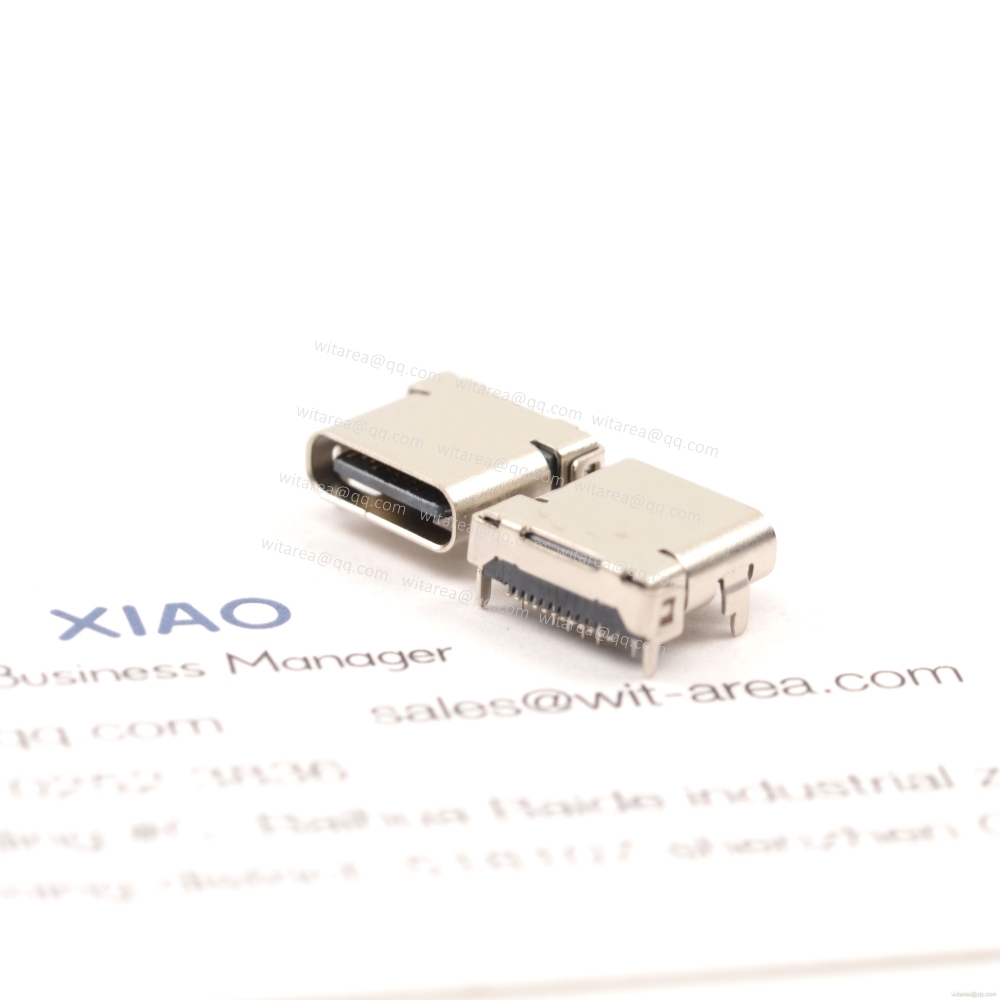 USB3.1 TYPE C 24P TOP-MOUNT DIP+SMT RECEPTACLE,CH=1.75MM,L=8.65MM