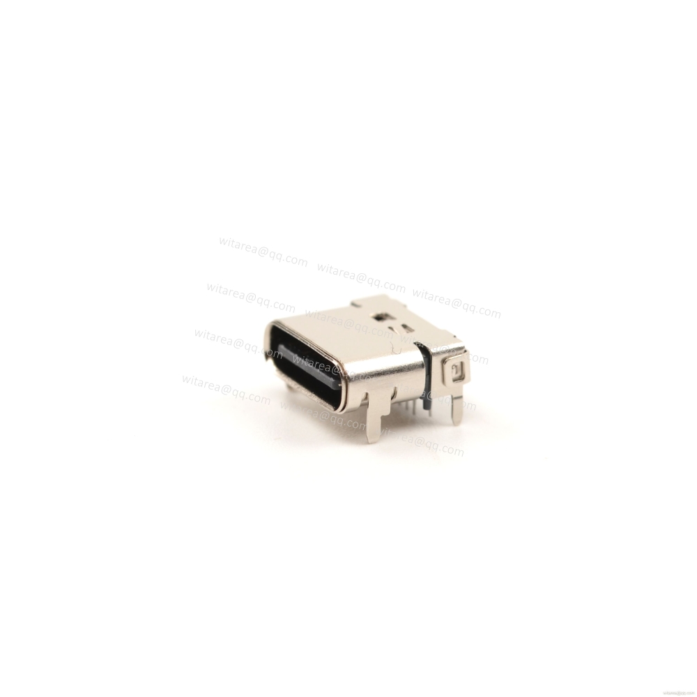 USB3.1 TYPE C 24P TOP-MOUNT DIP+SMT RECEPTACLE WITH BRACKET CH=1.75MM,L=8.65MM