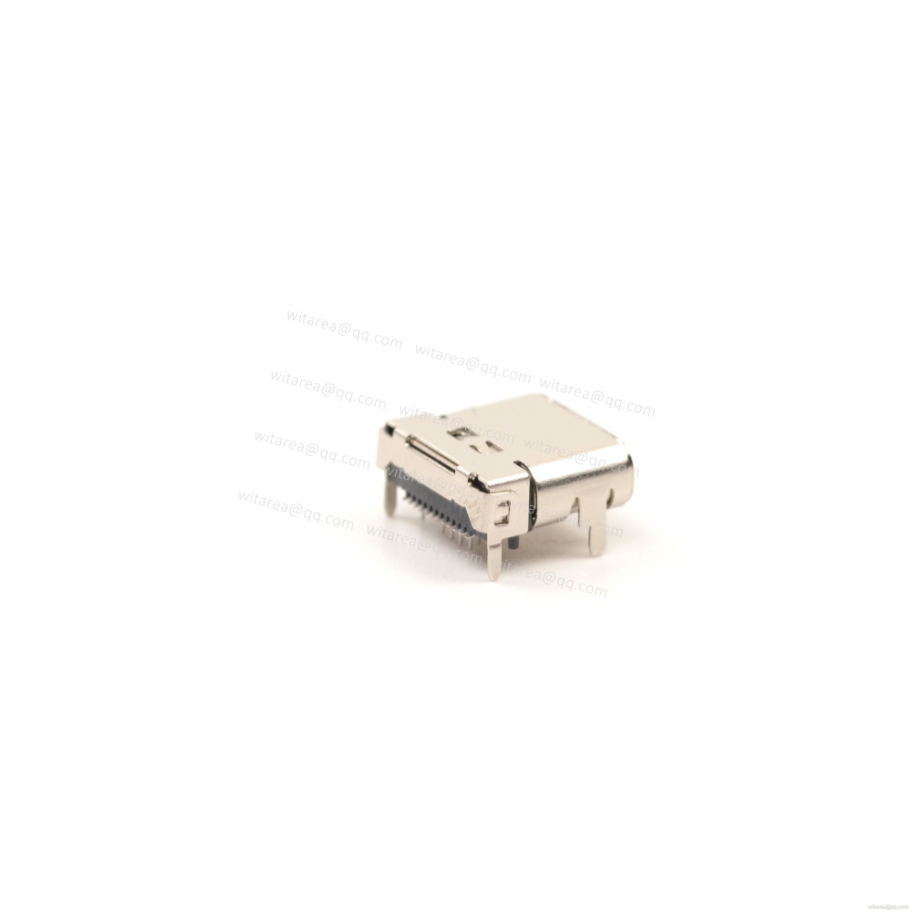 USB3.1 TYPE C 24P TOP-MOUNT DIP+SMT RECEPTACLE WITH BRACKET CH=1.75MM,L=8.65MM