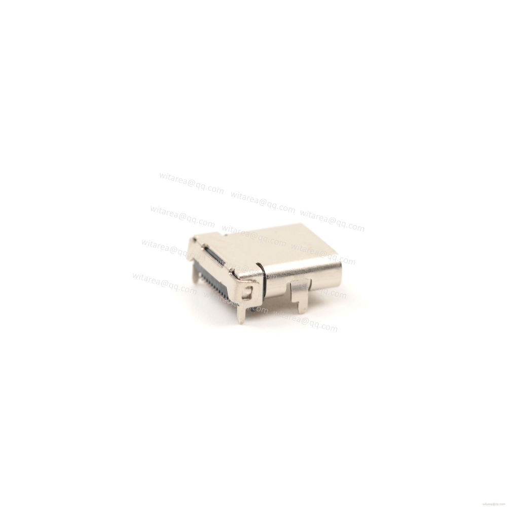 USB3.1 TYPE C 24P TOP-MOUNT DIP+SMT RECEPTACLE,CH=1.75MM,L=10MM