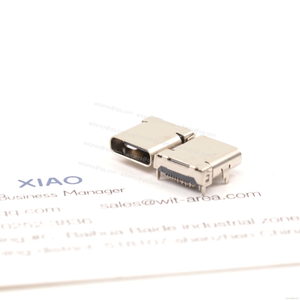 USB3.1 TYPE C 24P TOP-MOUNT DIP+SMT RECEPTACLE,CH=1.75MM,L=10MM