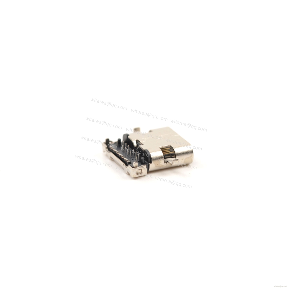USB3.1 TYPE C 24P MID-MOUNT DIP+SMT RECEPTACLE,CH=0.32MM,L=10MM