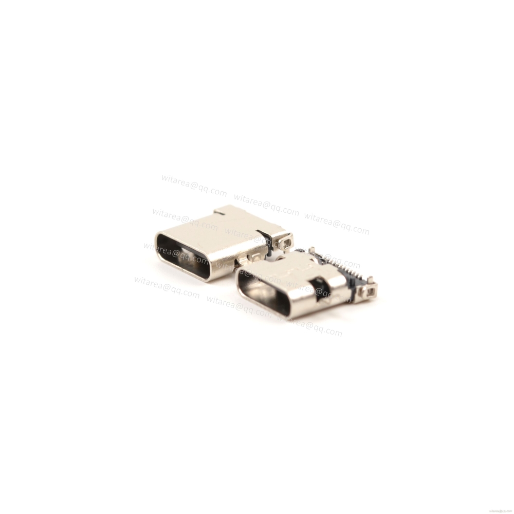 USB3.1 TYPE C 24P MID-MOUNT DIP+SMT RECEPTACLE,CH=0.32MM,L=10MM