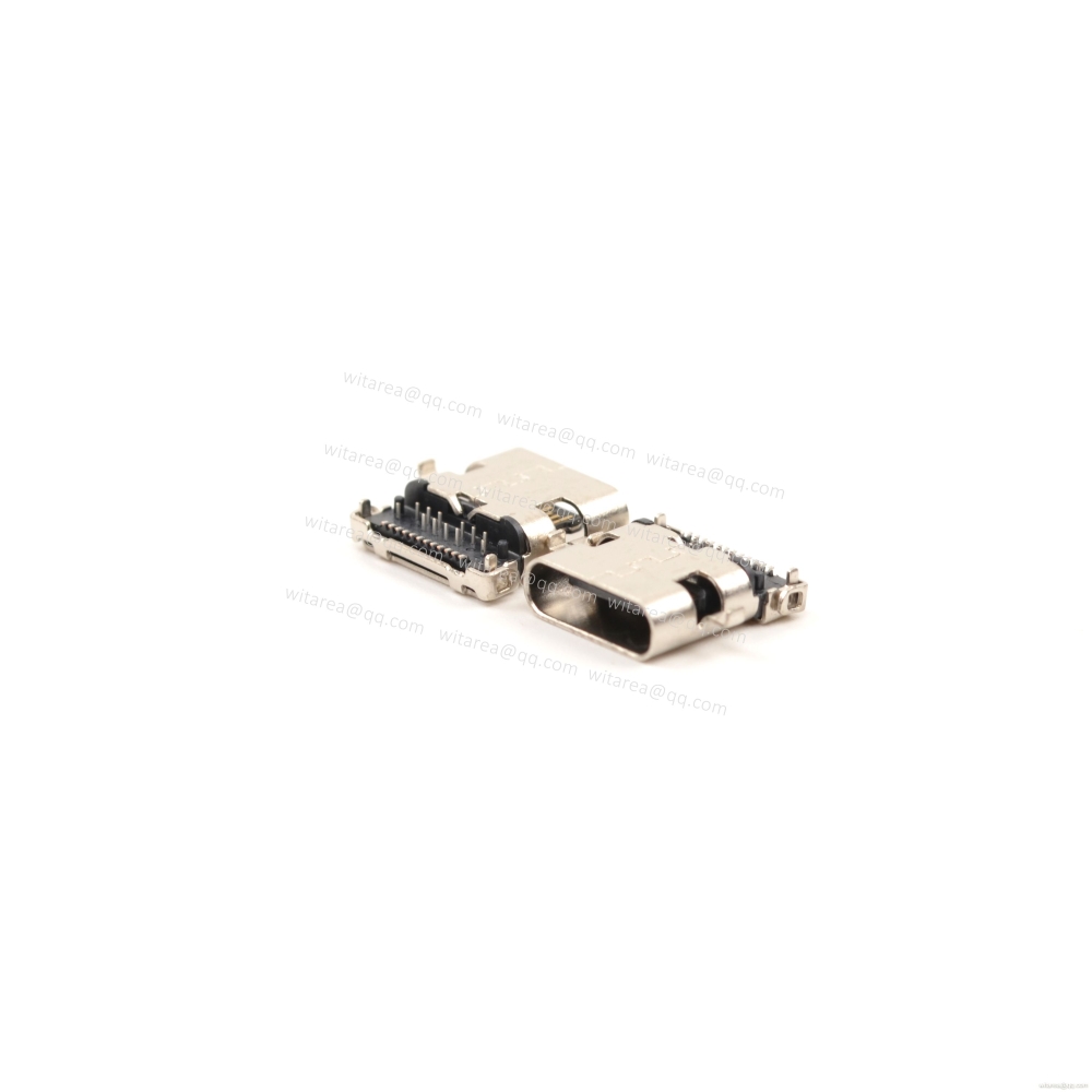 USB3.1 TYPE C 24P MID-MOUNT DIP+SMT RECEPTACLE,CH=0.32MM,L=10MM