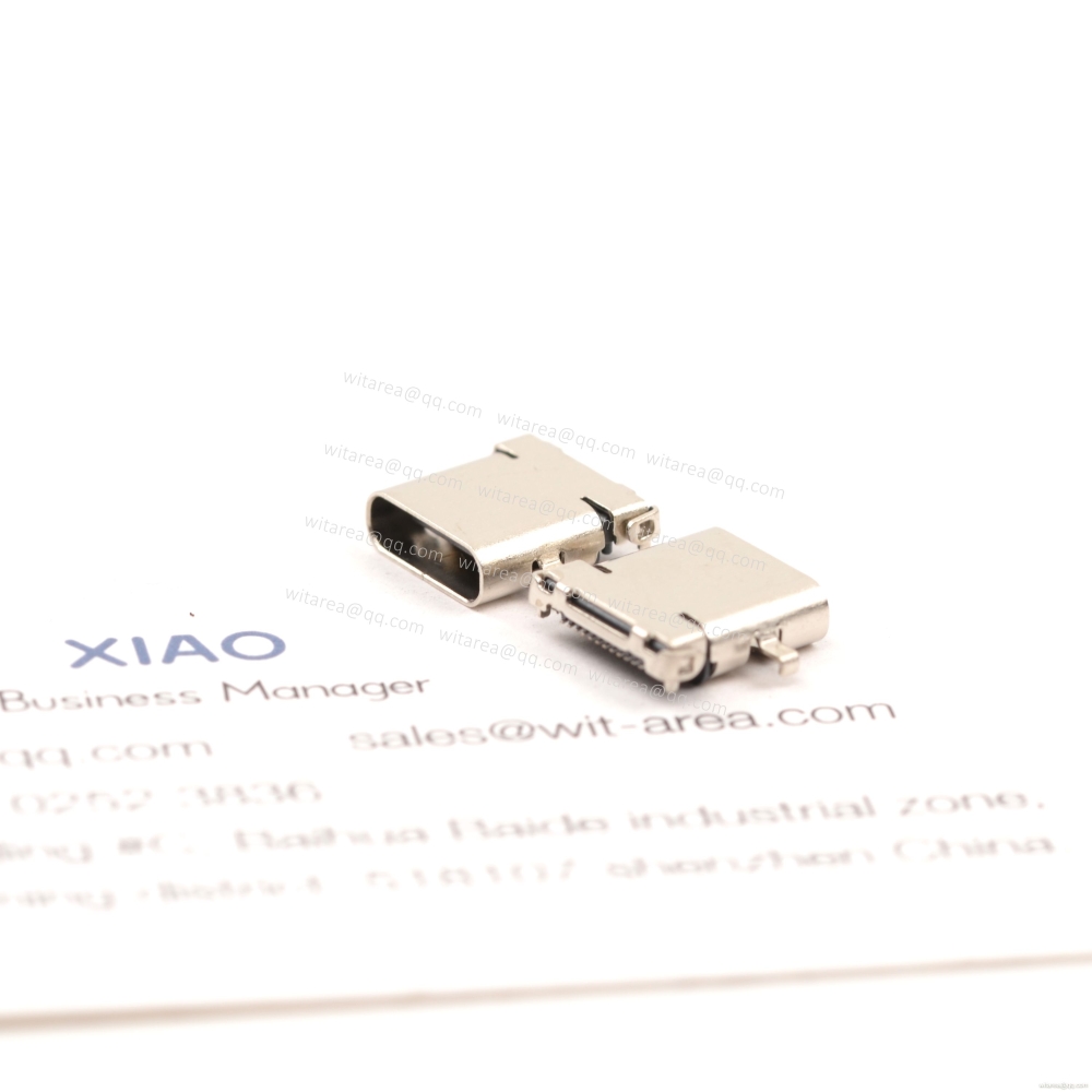 USB3.1 TYPE C 24P MID-MOUNT DIP+SMT RECEPTACLE,CH=0.32MM,L=10MM