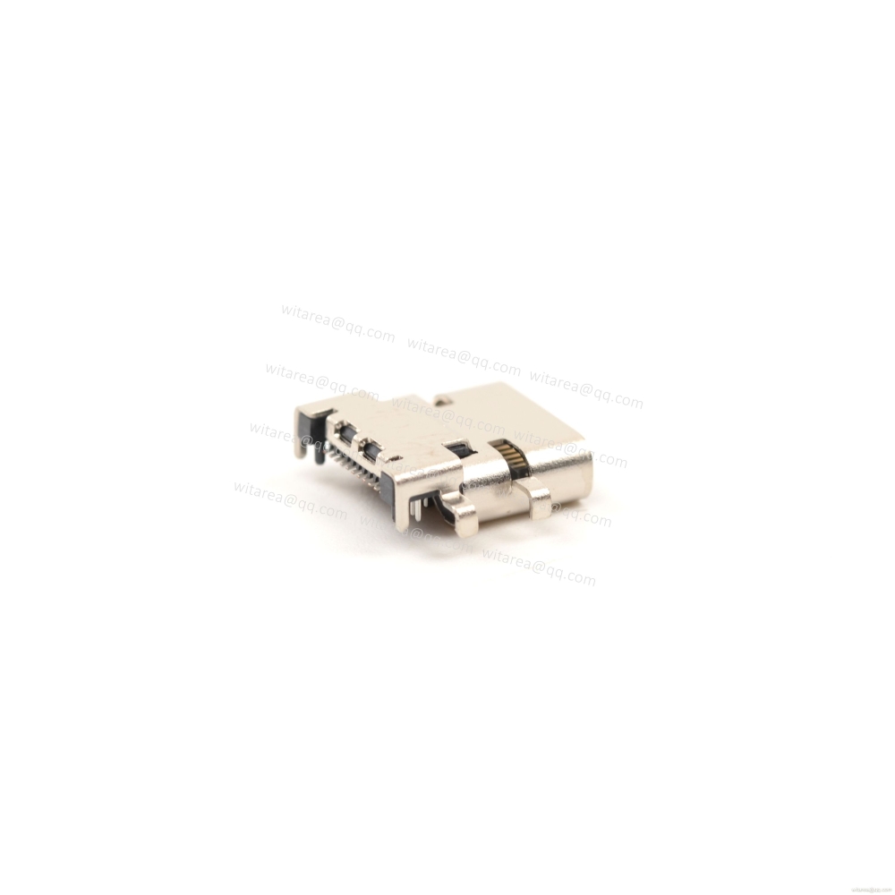 USB3.1 TYPE C 24P TOP-MOUNT DIP+SMT RECEPTACLE ,CH=0.4MM,L=10.3MM