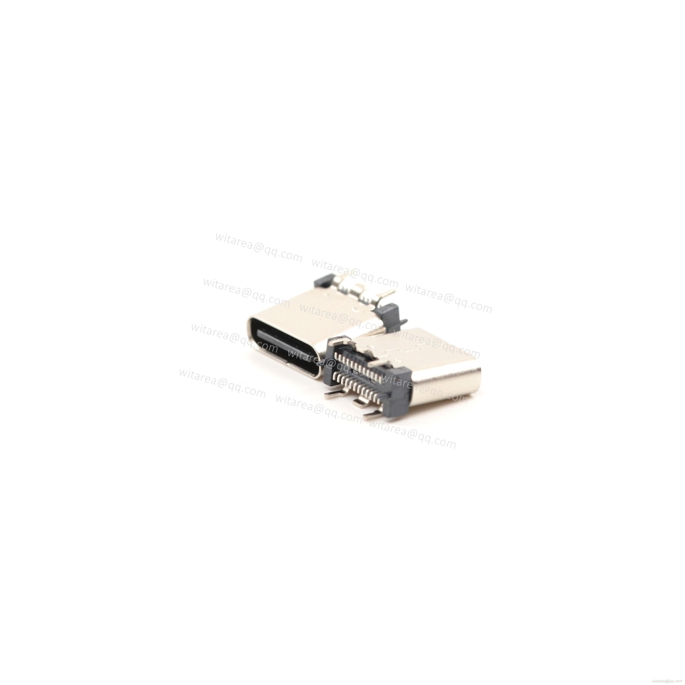USB3.1 TYPE C 24P VERTICAL-MOUNT DUAL-ROW SMT RECEPTACLE ,H=8.8MM,L=8.8MM