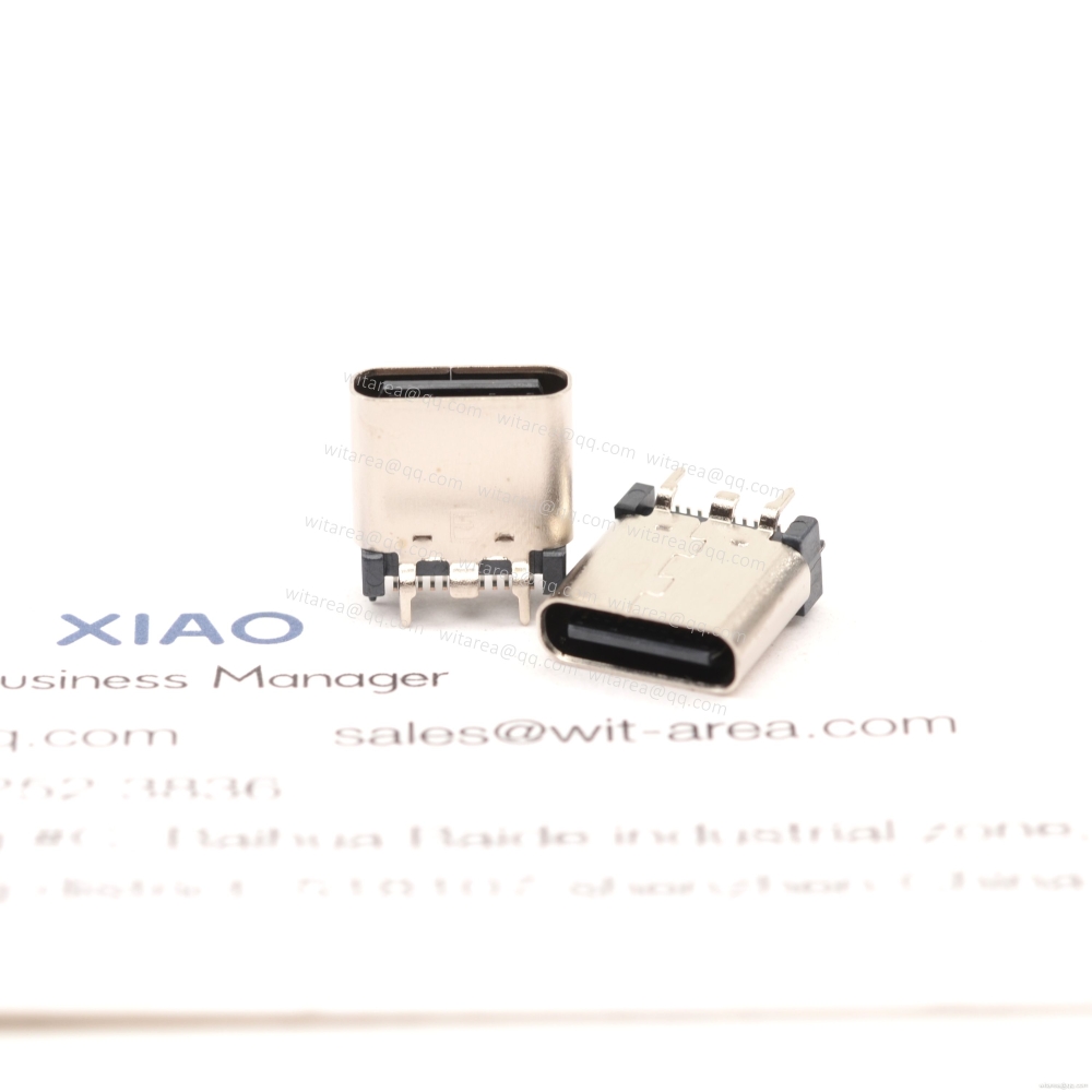 USB3.1 TYPE C 24P VERTICAL-MOUNT DUAL-ROW SMT RECEPTACLE ,H=8.8MM,L=8.8MM