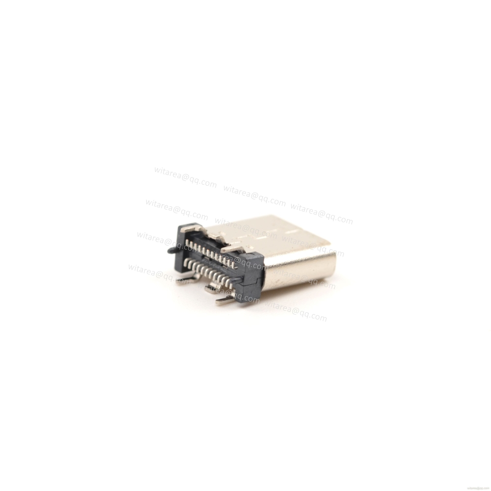 USB3.1 TYPE C 24P VERTICAL-MOUNT DUAL-ROW SMT RECEPTACLE ,H=9.25MM,L=9.25MM