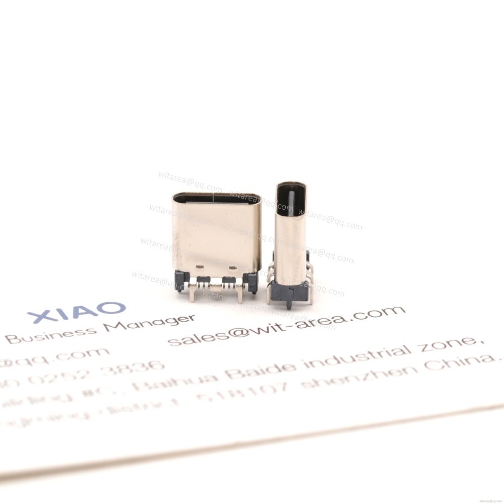 USB3.1 TYPE C 24P VERTICAL-MOUNT DUAL-ROW SMT RECEPTACLE ,H=9.25MM,L=9.25MM