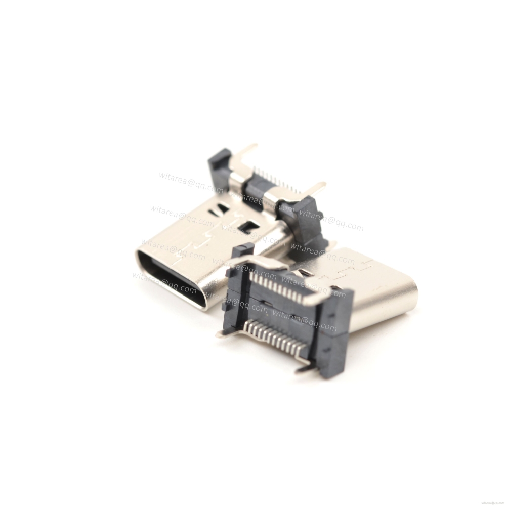 USB3.1 TYPE C 24P VERTICAL-MOUNT DUAL-ROW SMT RECEPTACLE ,H=12MM,L=12MM