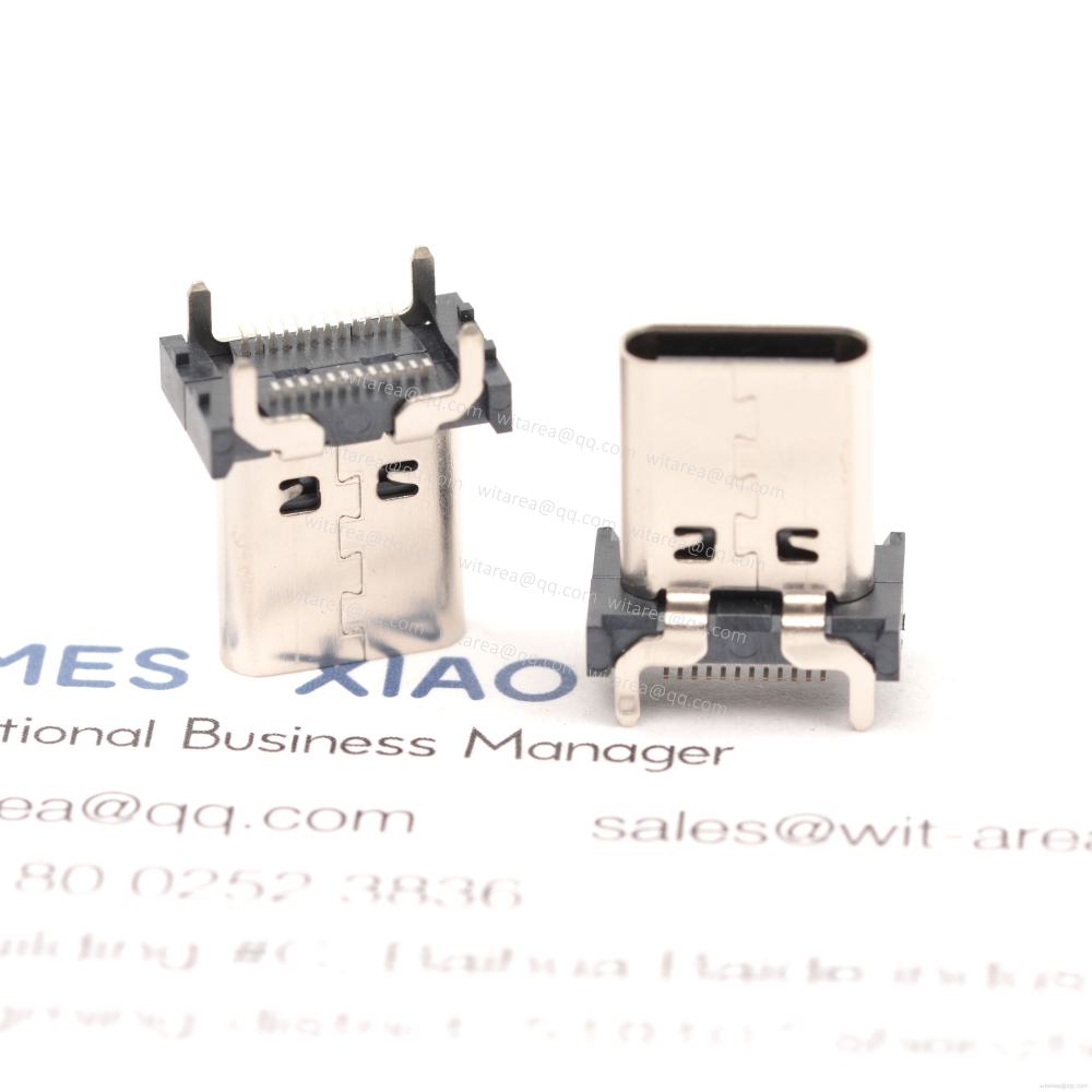 USB3.1 TYPE C 24P VERTICAL-MOUNT DUAL-ROW SMT RECEPTACLE ,H=12MM,L=12MM