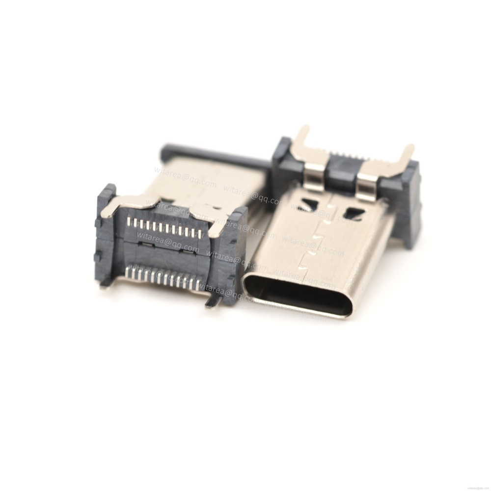 USB3.1 TYPE C 24P VERTICAL-MOUNT DUAL-ROW SMT RECEPTACLE ,H=13.5MM,L=13.5MM
