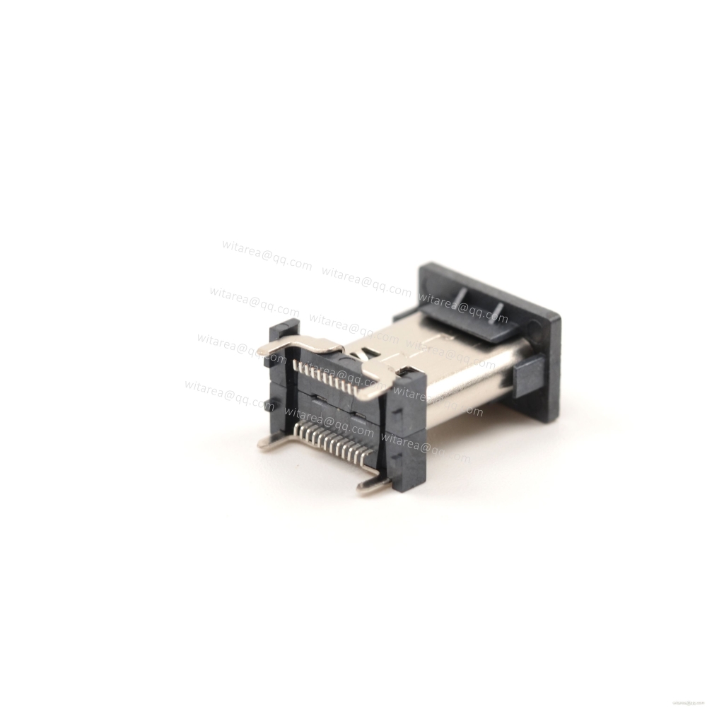 USB3.1 TYPE C 24P VERTICAL-MOUNT DUAL-ROW SMT RECEPTACLE ,H=13MM,L=13MM