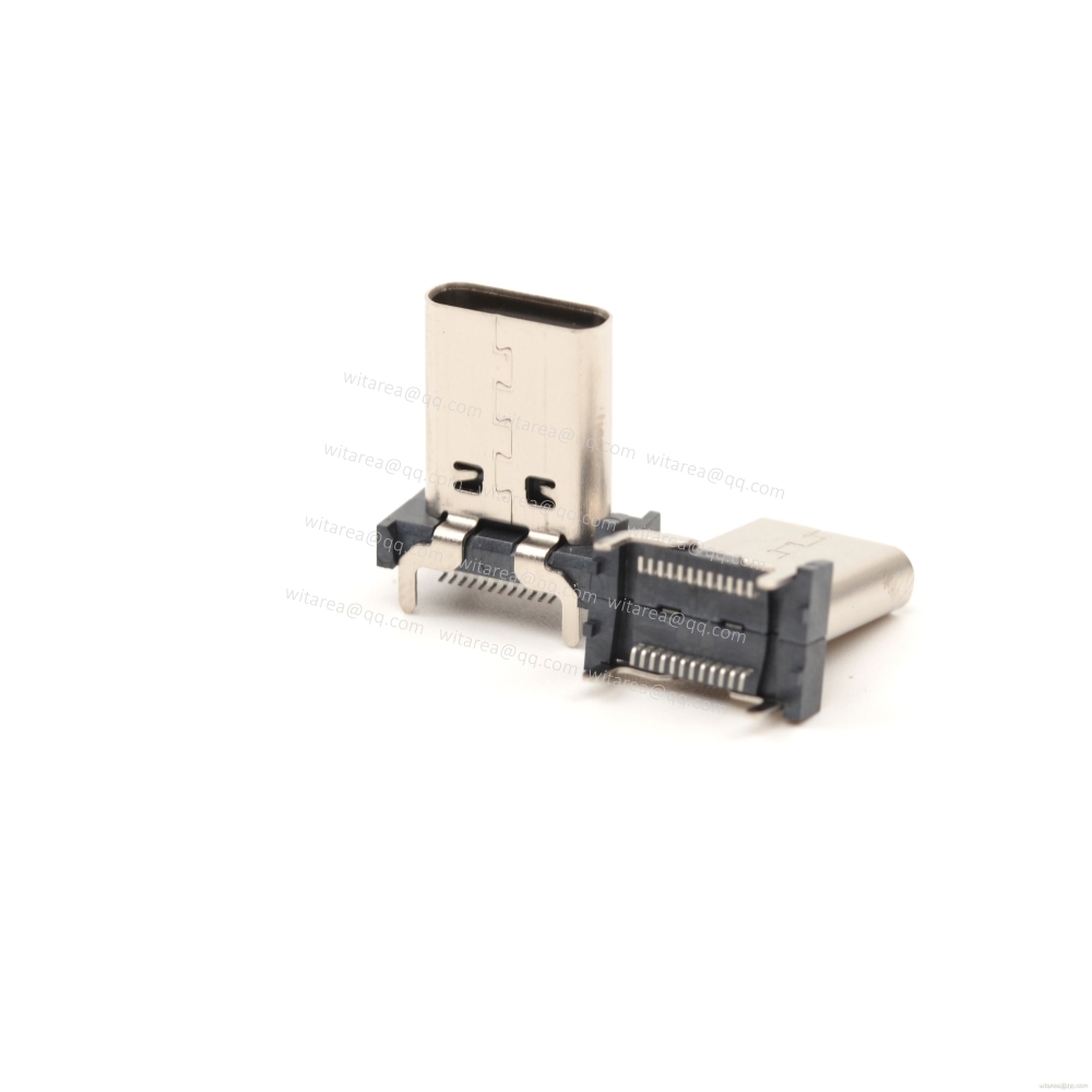 USB3.1 TYPE C 24P VERTICAL-MOUNT DUAL-ROW SMT RECEPTACLE ,H=13MM,L=13MM