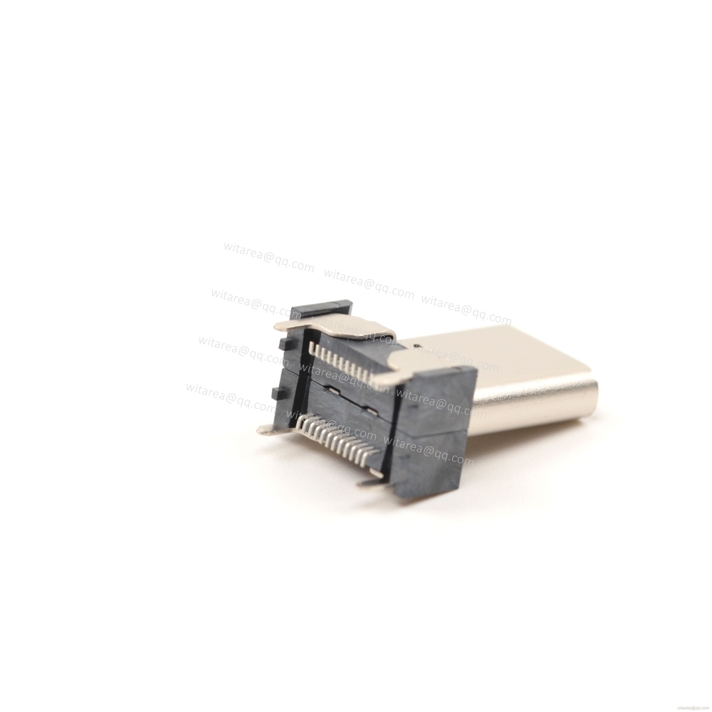 USB3.1 TYPE C 24P VERTICAL-MOUNT DUAL-ROW SMT RECEPTACLE ,H=15MM,L=15MM