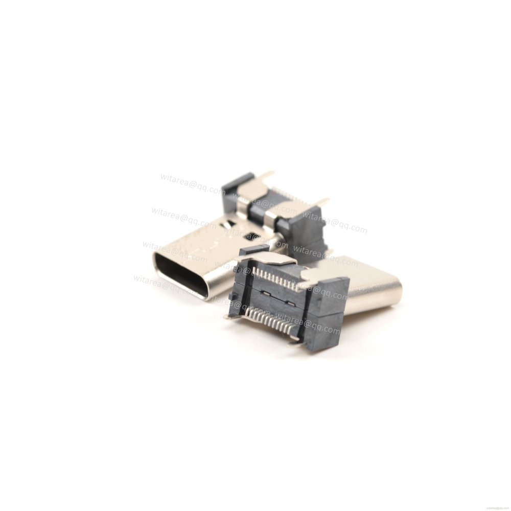 USB3.1 TYPE C 24P VERTICAL-MOUNT DUAL-ROW SMT RECEPTACLE ,H=15MM,L=15MM