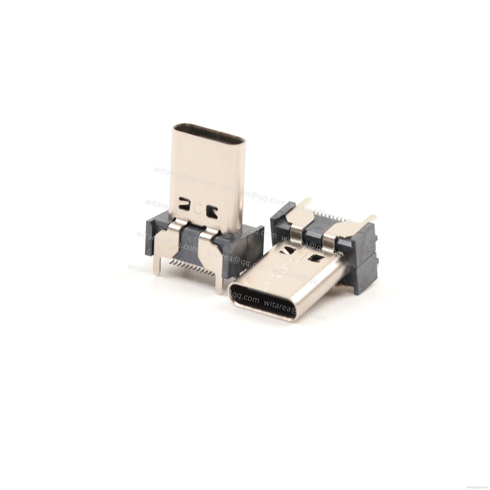 USB3.1 TYPE C 24P VERTICAL-MOUNT DUAL-ROW SMT RECEPTACLE ,H=15MM,L=15MM