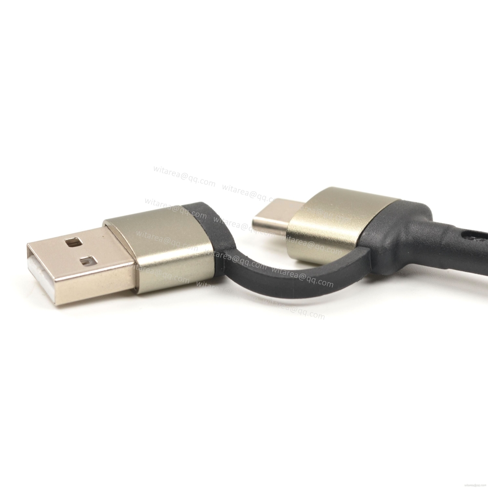4 in 1 USB A USB C iPhone charge cable with phone stand